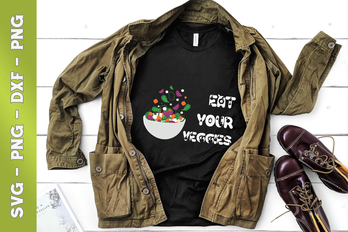 Eat Your Veggies Funny Cute Vegan Gifts By Pecgine | TheHungryJPEG