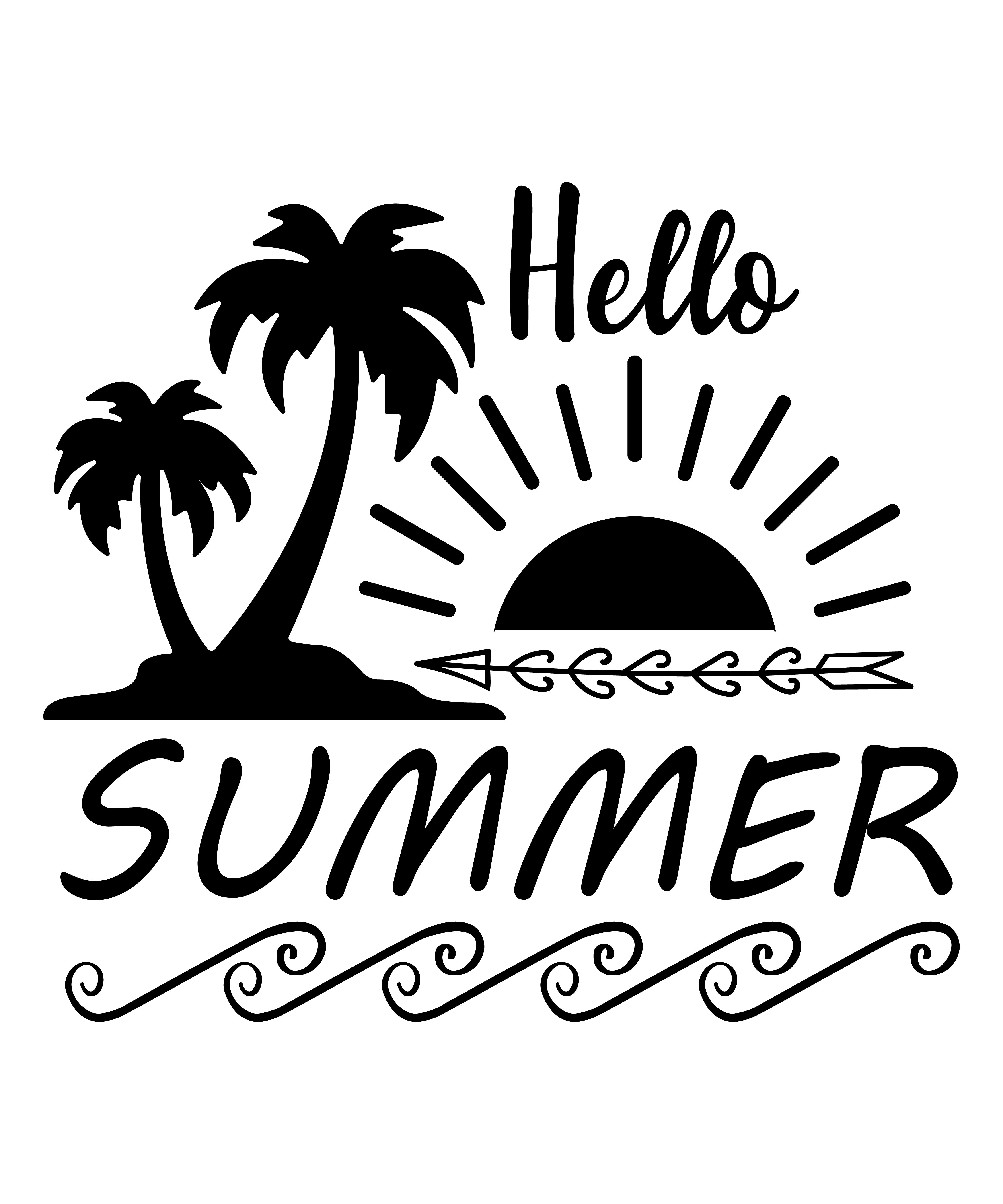 Hello summer svg cutting file By Designgallery65 | TheHungryJPEG