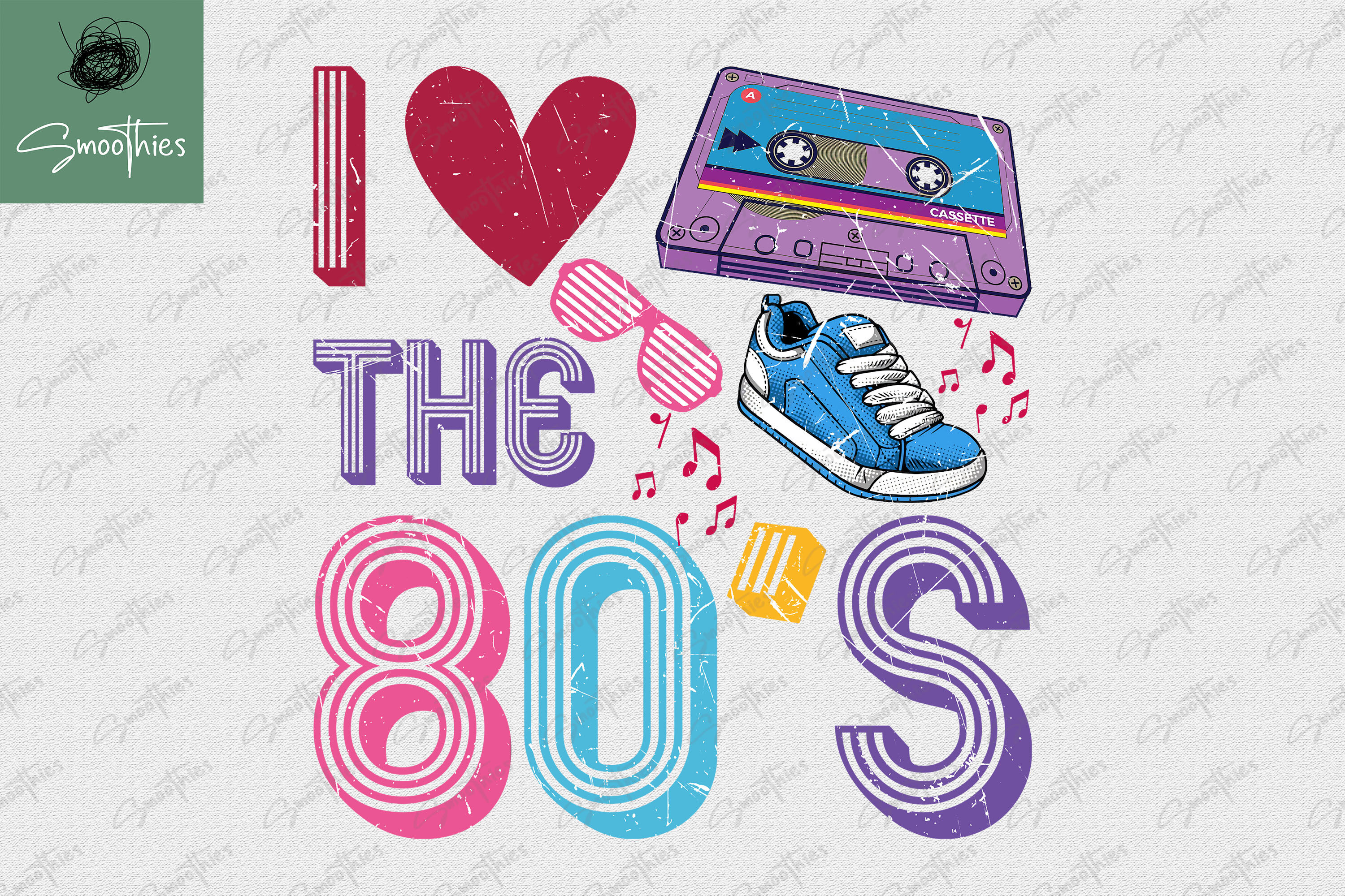 80s party logo