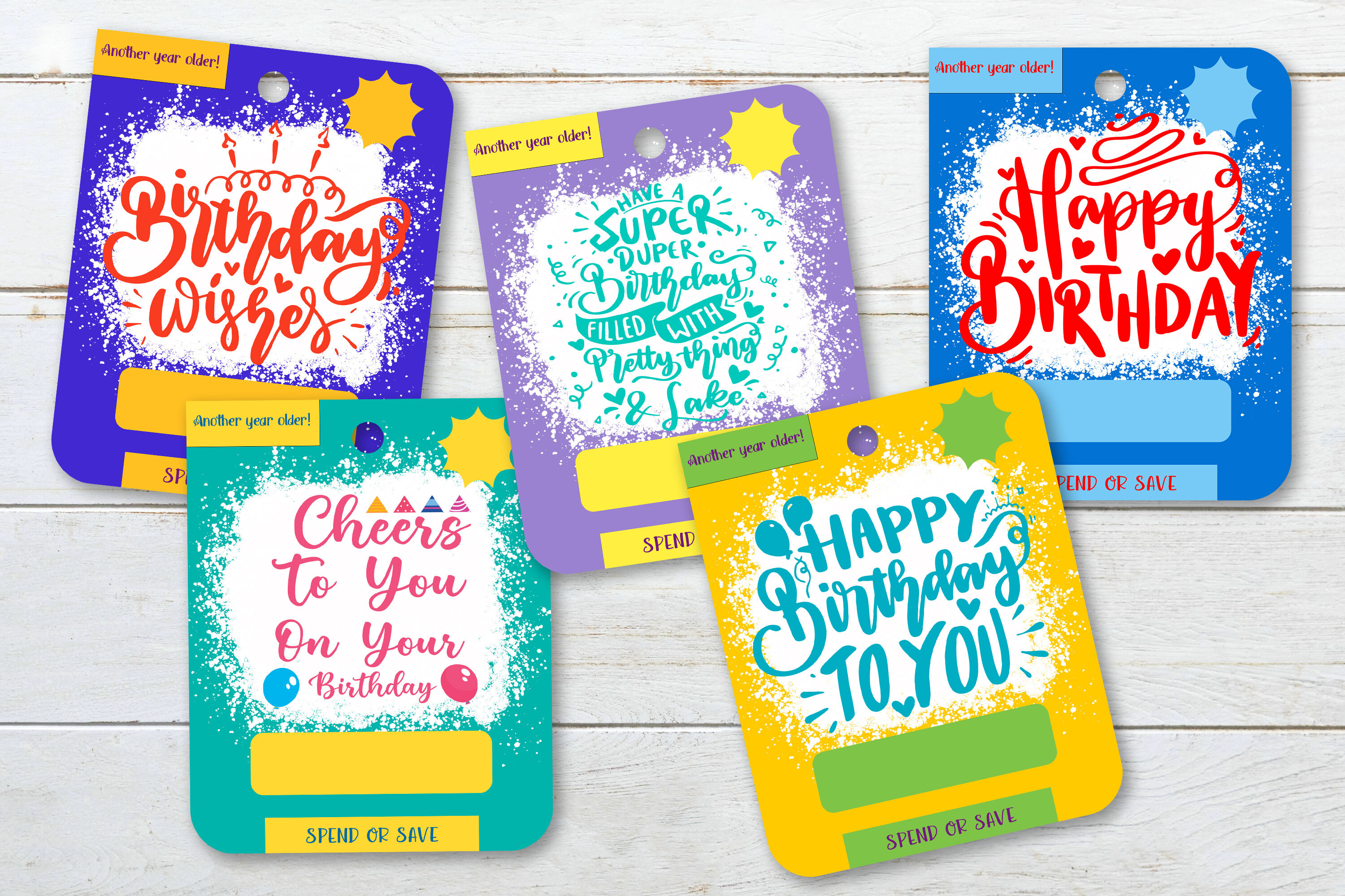 Happy Birthday Money Card PNG 10 Designs Printable gift card By ...