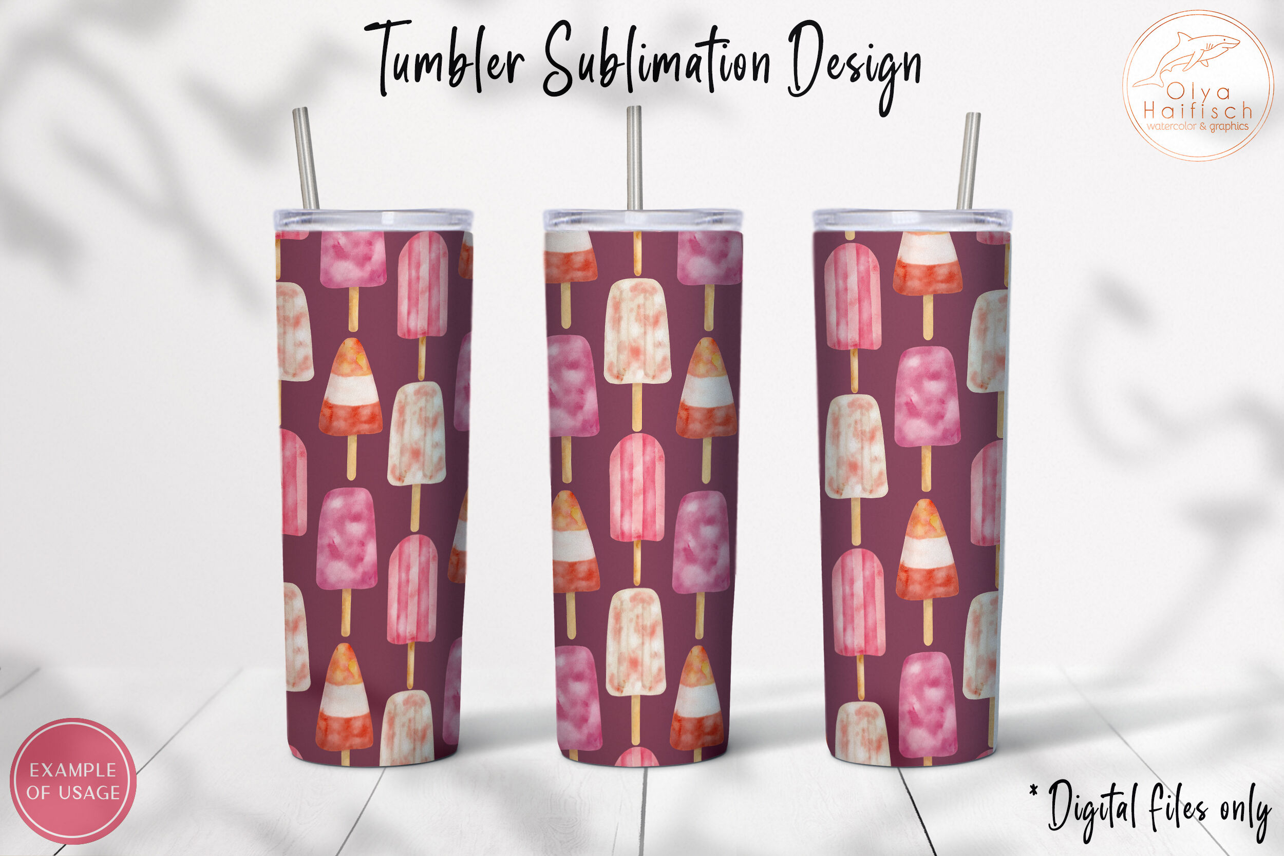 Pink Tumbler Wrap. Girly Tumbler Sublimation Wrap