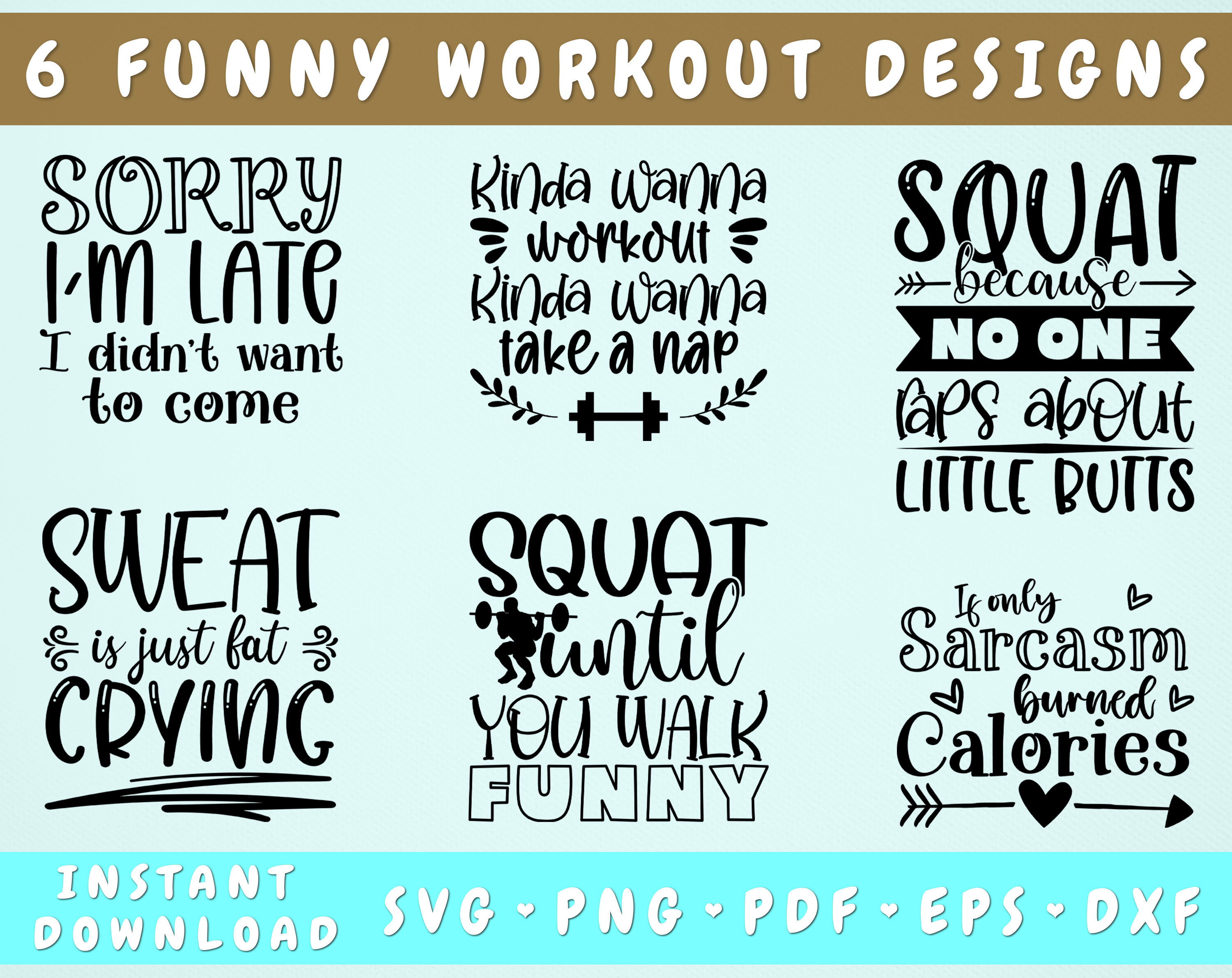 Funny Workout SVG Bundle, 6 Designs, Workout Quotes SVG, Workout Shirt By  LemonStudioCreations | TheHungryJPEG