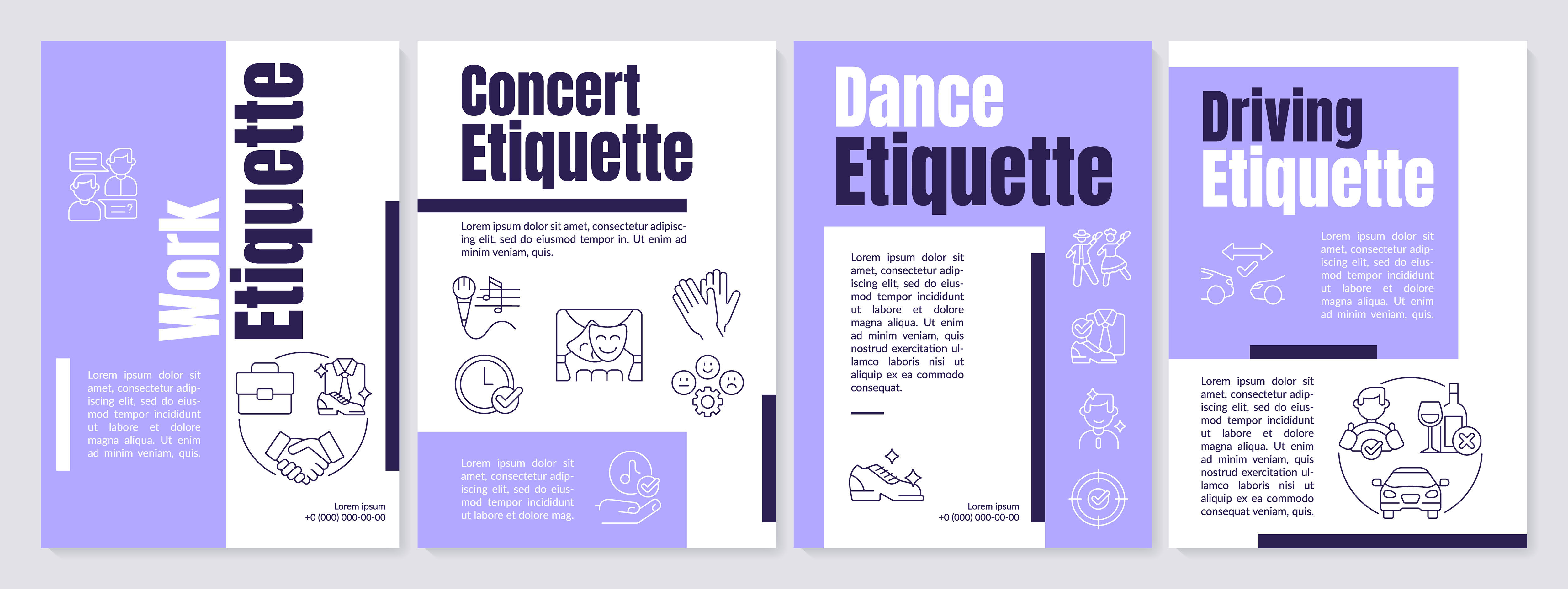 Etiquette types purple brochure template By bsd studio | TheHungryJPEG