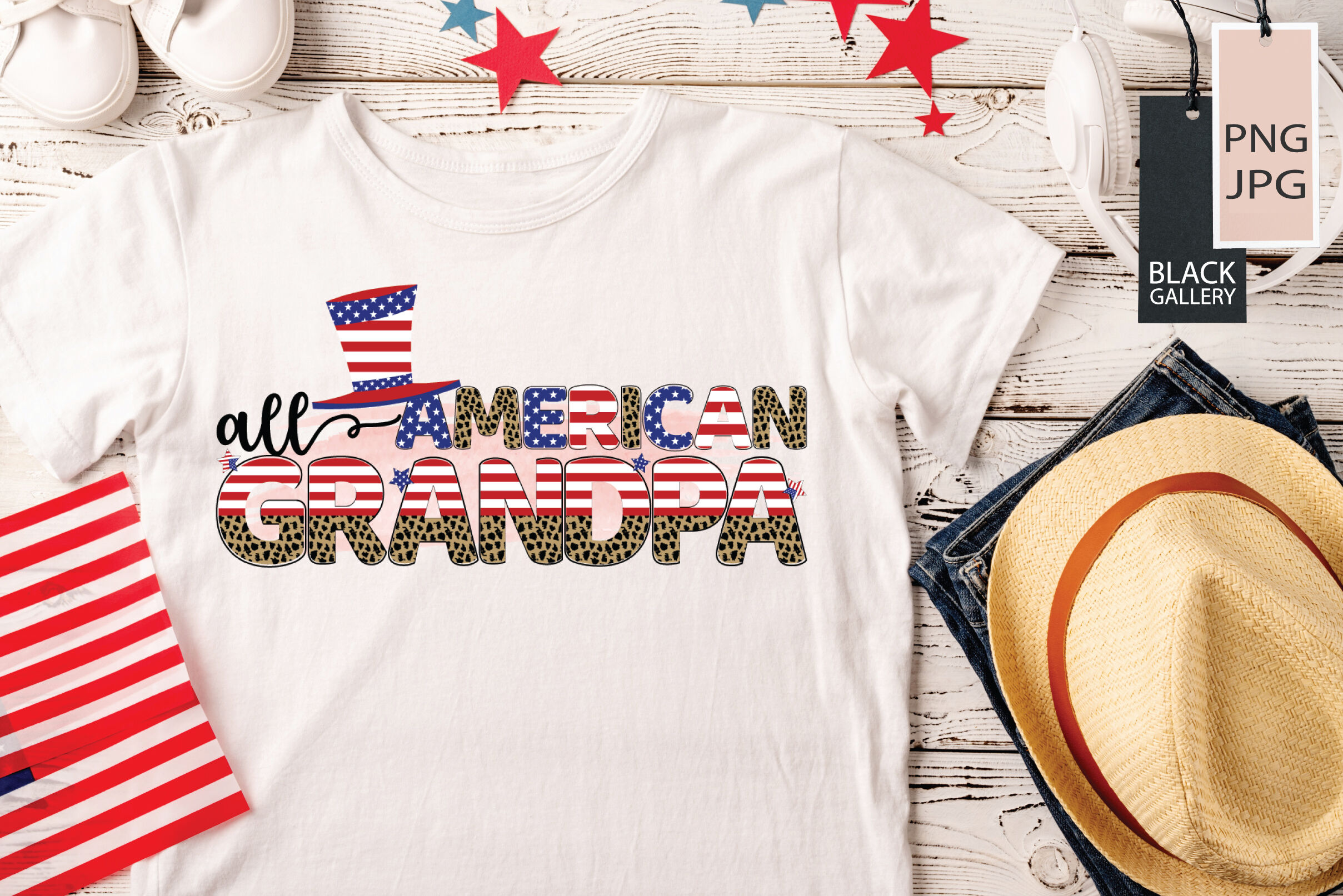 All American Grandpa Sublimation By Black Gallery | TheHungryJPEG