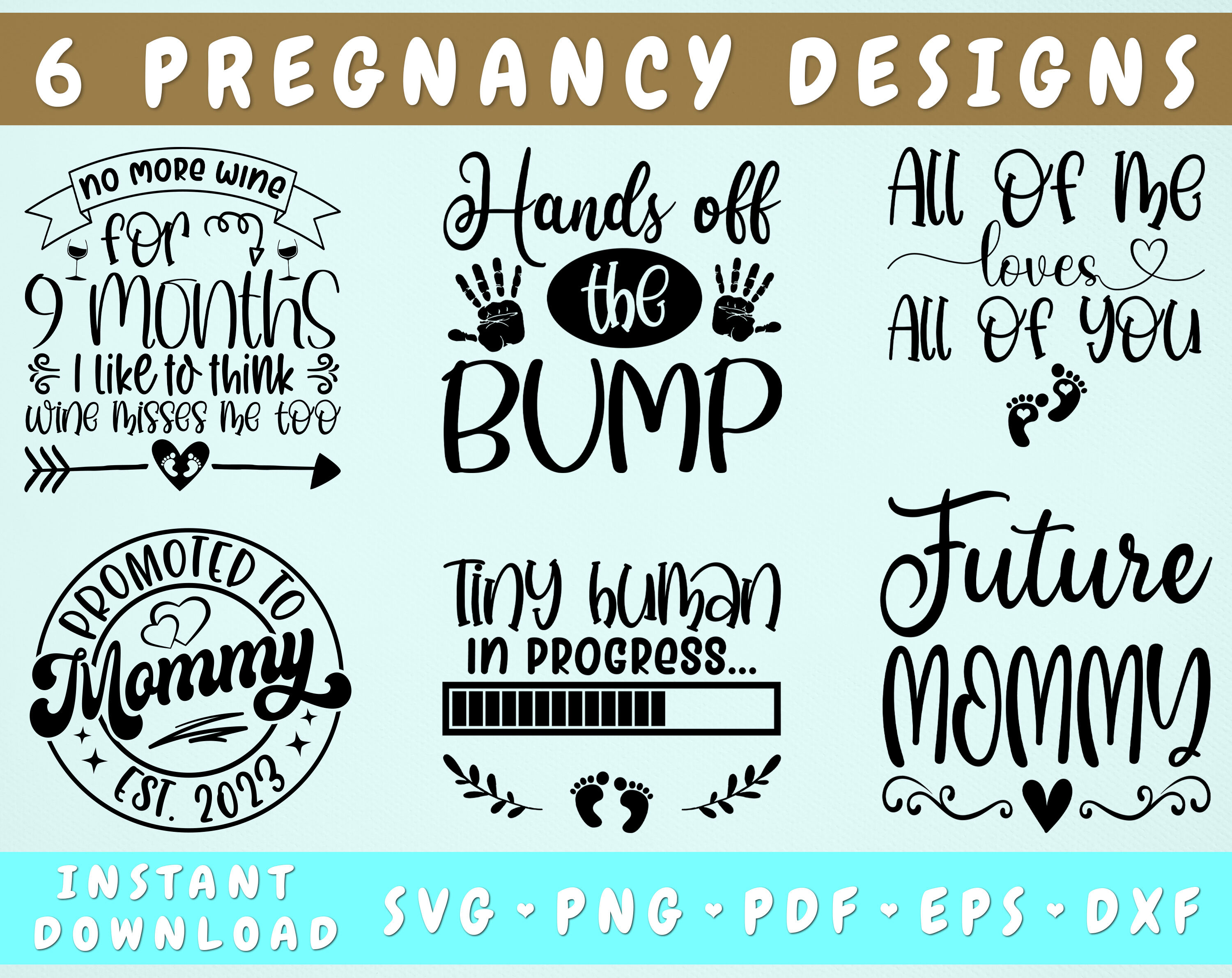 Funny Pregnancy Quote SVG Bundle