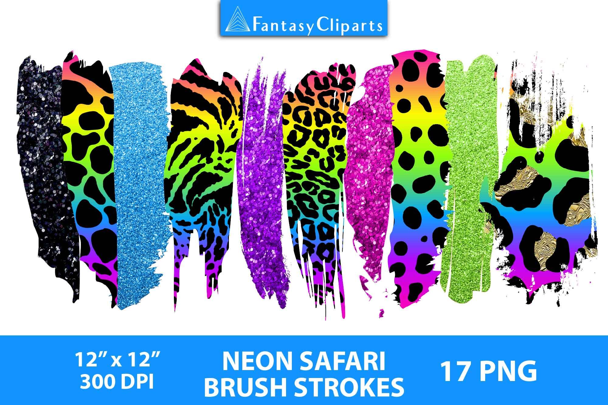 Neon Leopard brush strokes – V&M Prints