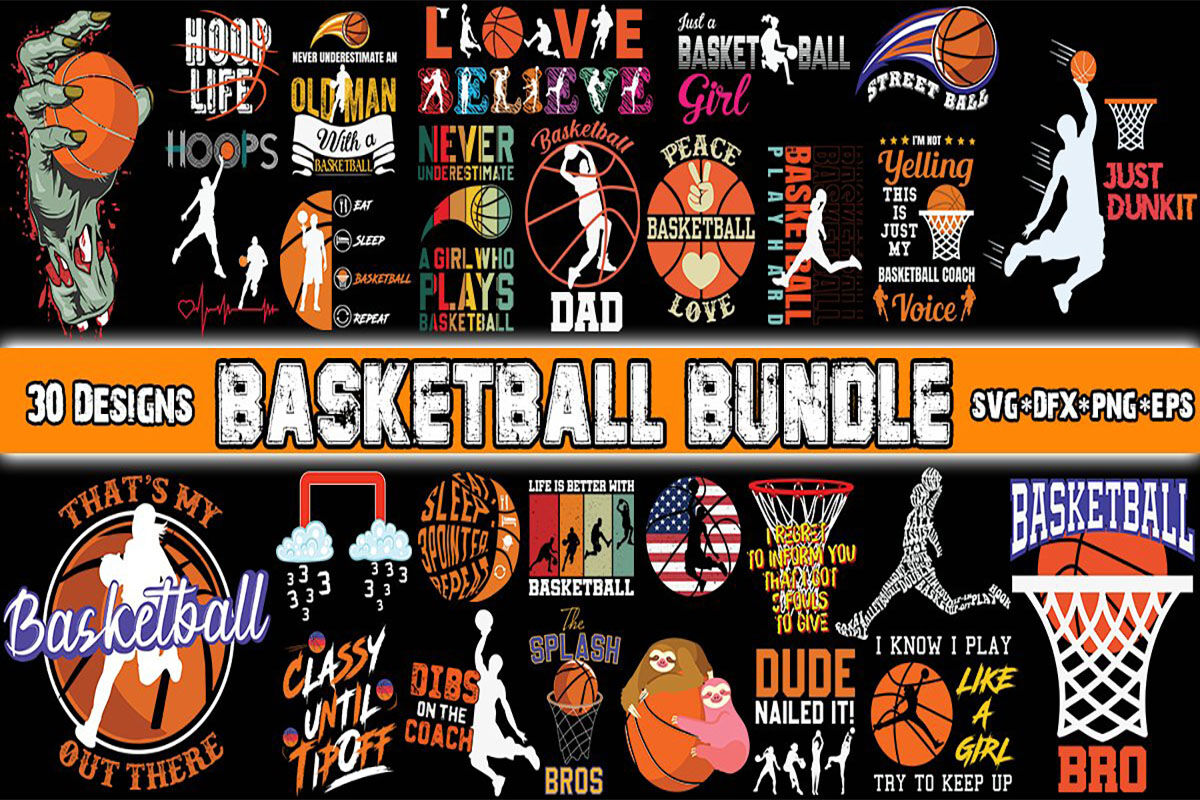 Basketball Bundle-30 Designs-220526 By Mulew Art | TheHungryJPEG