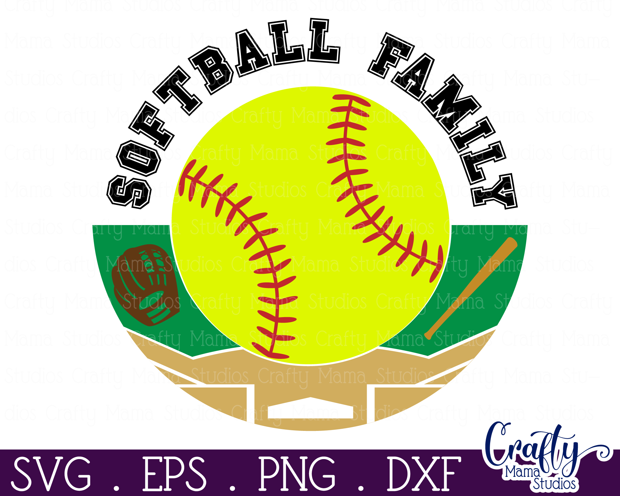 Softball Svg, Round Sports Sign, Sport Family Door Hanger By Crafty