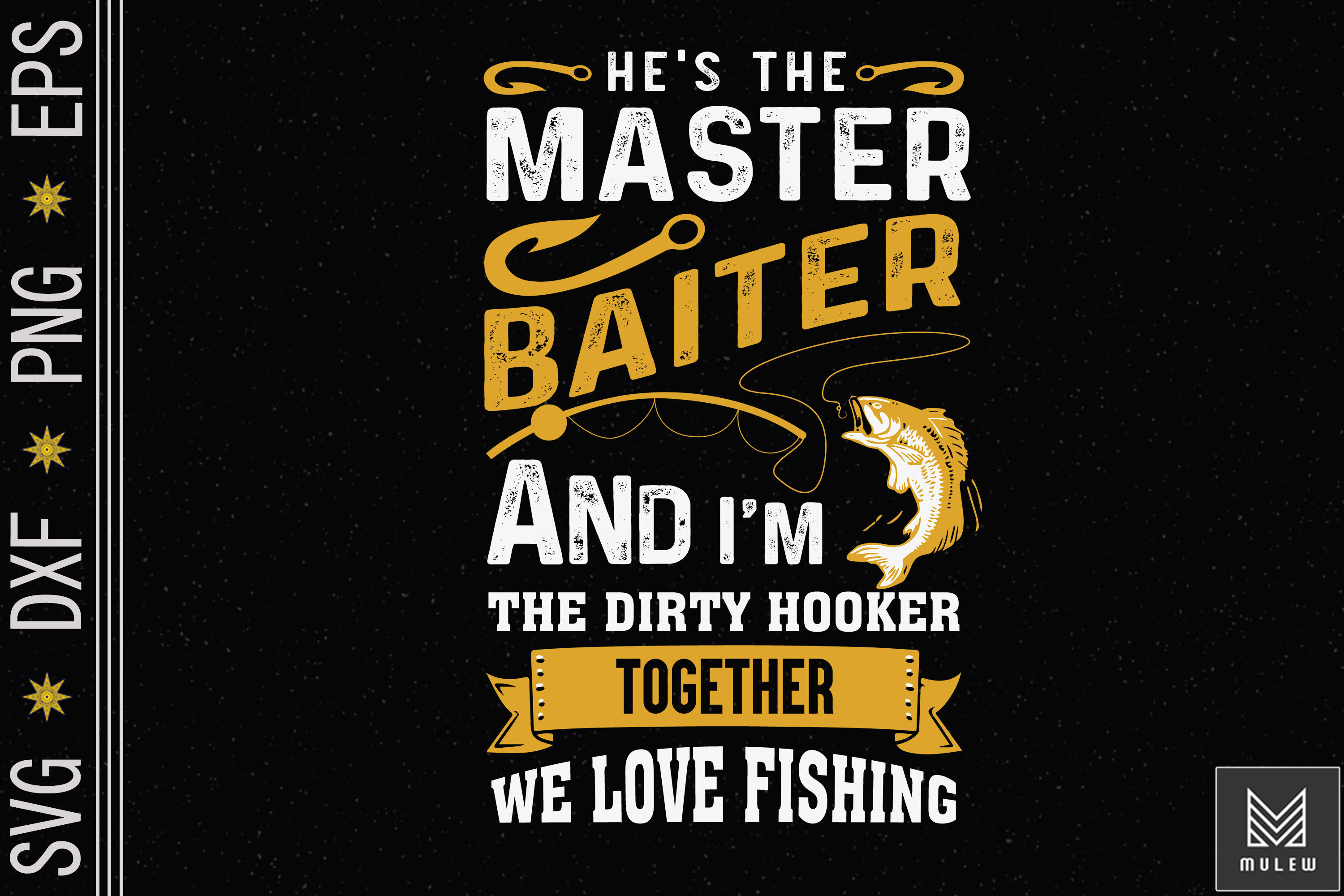 He's The Master Baiter Fishing Gift By Mulew Art