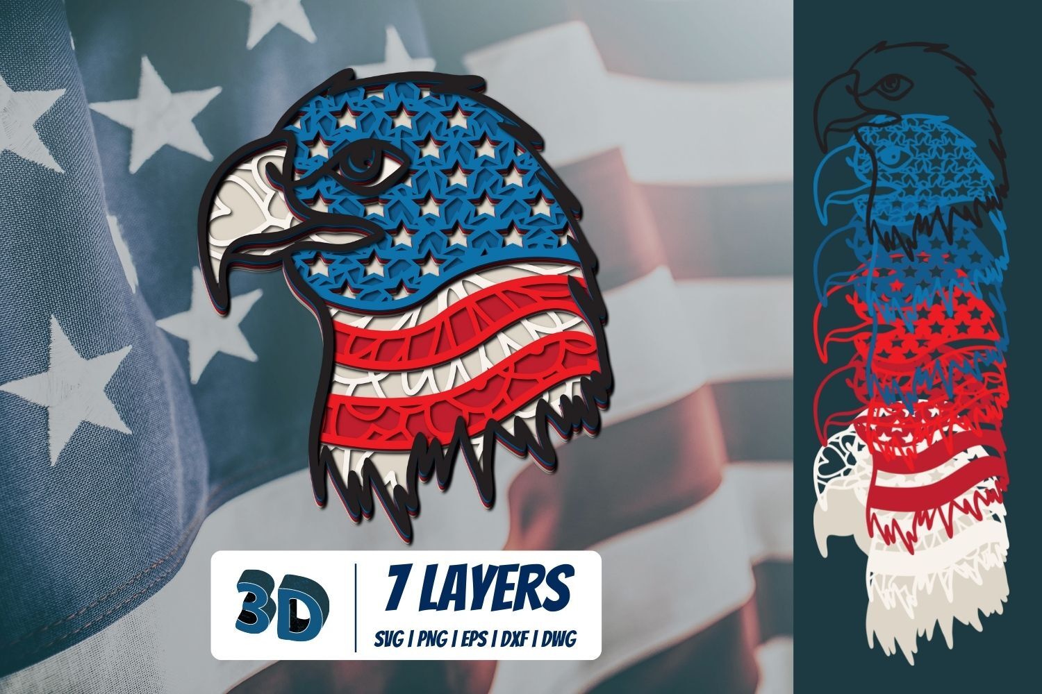 3D American Eagle SVG By SvgOcean | TheHungryJPEG