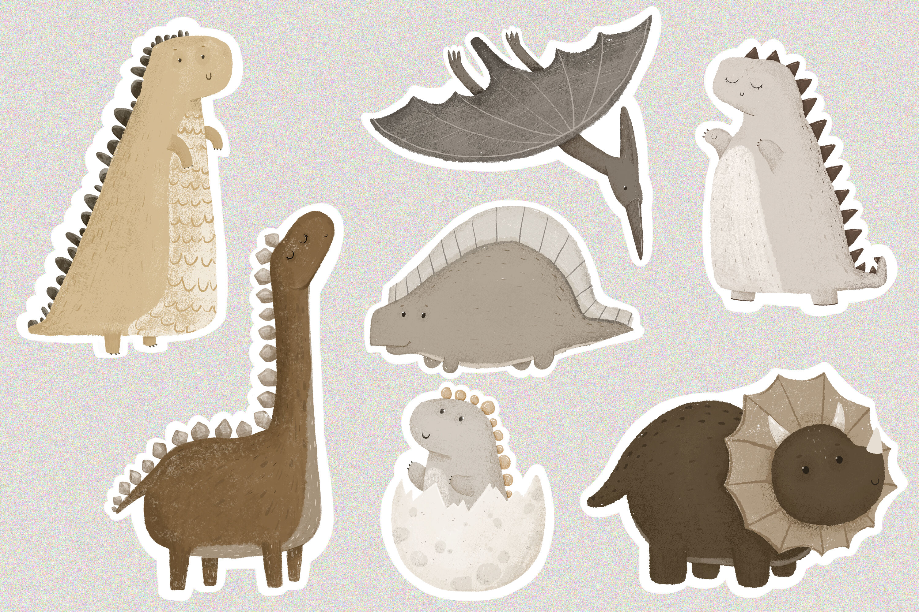 Dino stickers. Dinosaur collection By the_myro