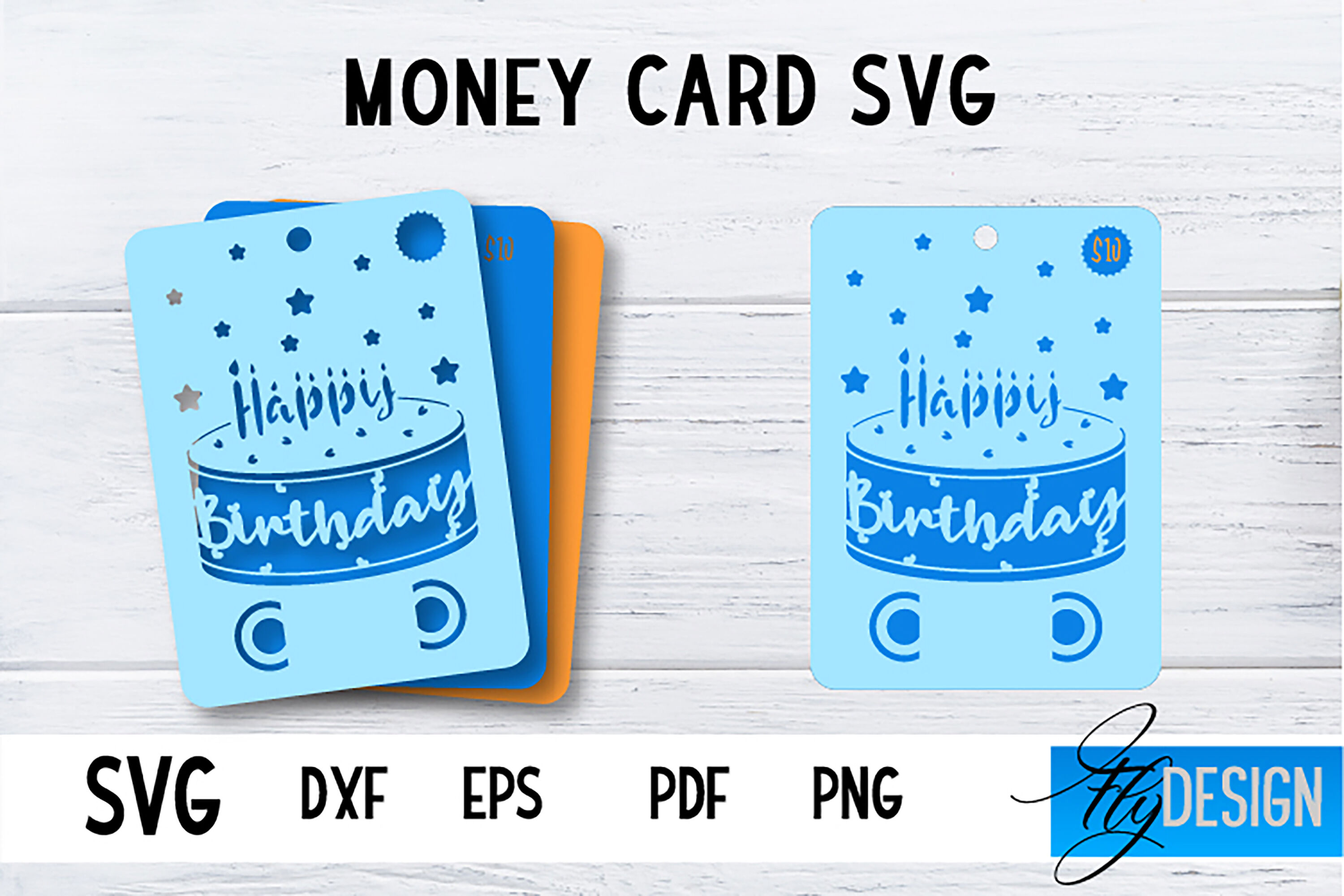 Money Card SVG Bundle | Happy Birthday Money Holder | HB Design By Fly ...