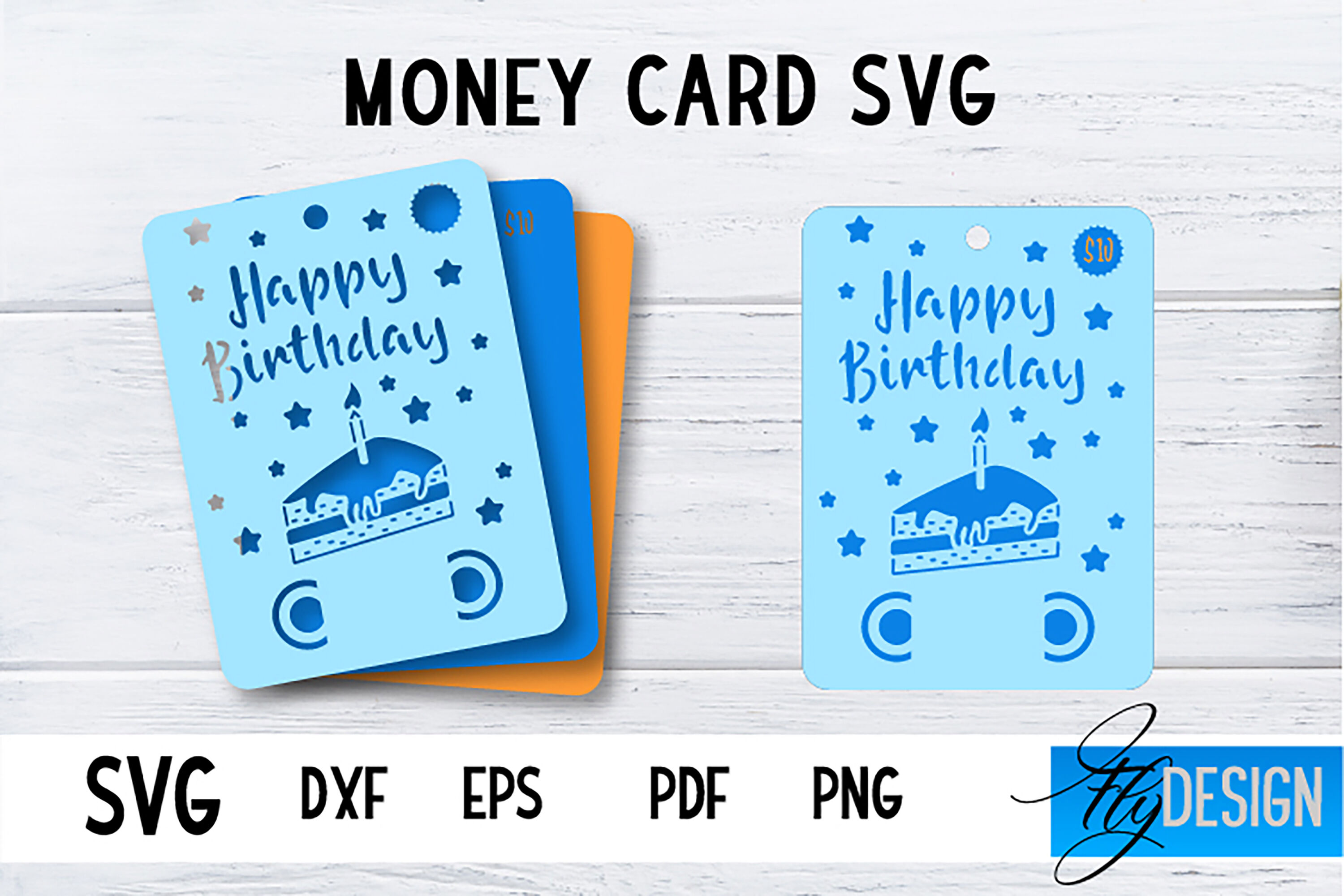 Money Card SVG | Happy Birthday Money Holder | HB Design By Fly Design ...