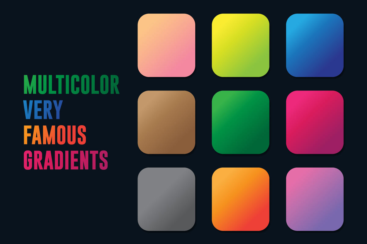 Multicolor Very Famous Gradients By M9 Design | TheHungryJPEG