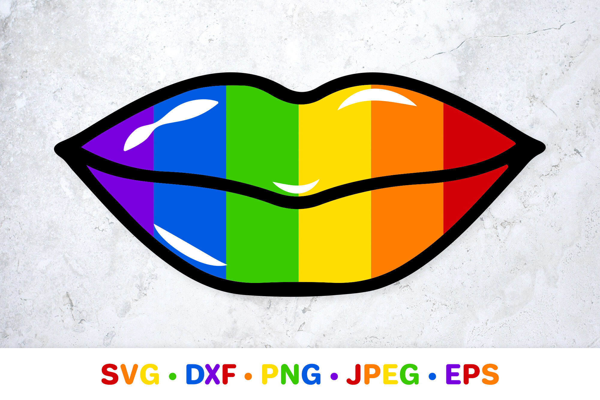 Rainbow Lipstick Kisses Svg Lgbt Flag Lips Gay Pride Month By Labelezoka Thehungryjpeg