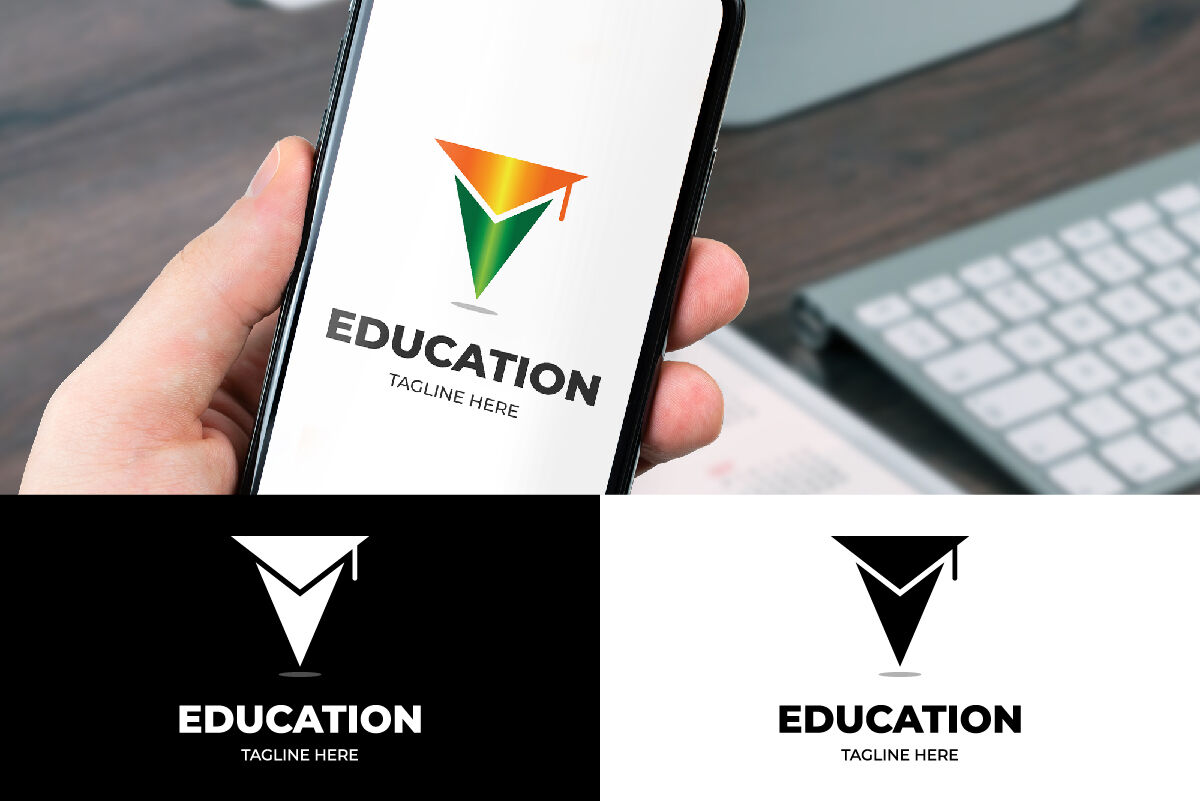 computer education logo design