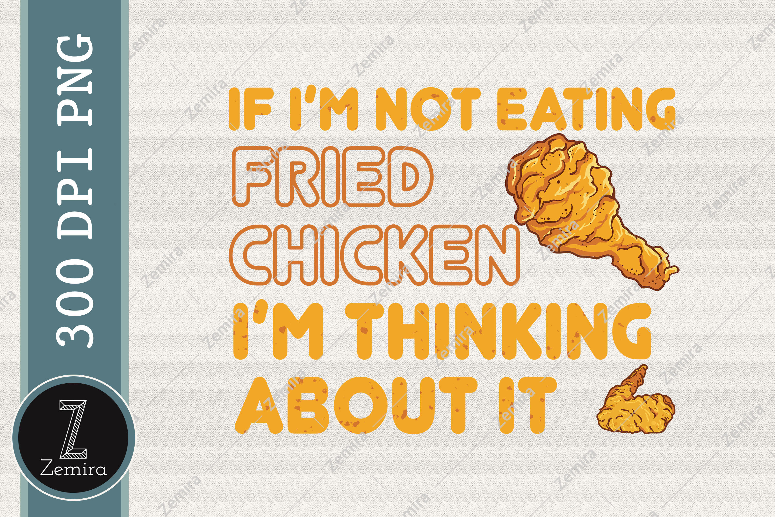 Fried Chicken Thinking About It PNG By Zemira | TheHungryJPEG