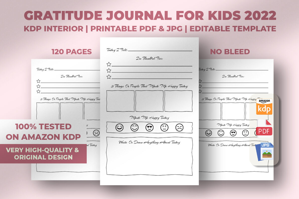 Daily Gratitude Journal - KDP Interior Graphic by Vector Cafe