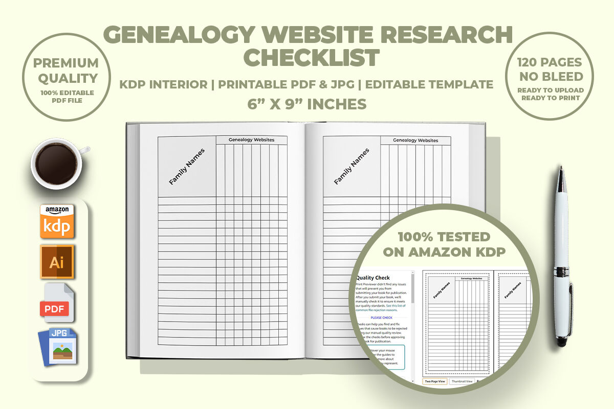 Genealogy Organizer Book For Beginners KDP Interior