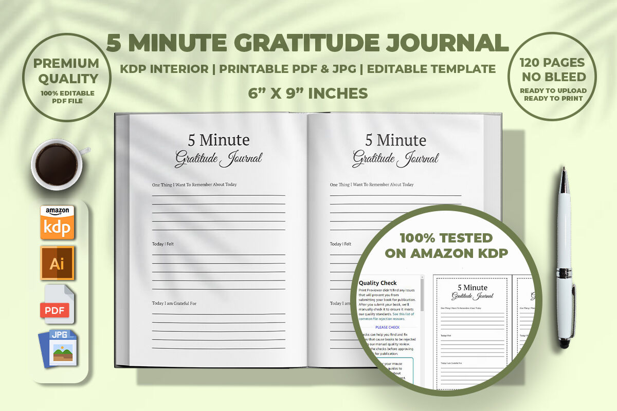 5 Minute Journal Editable Printable 