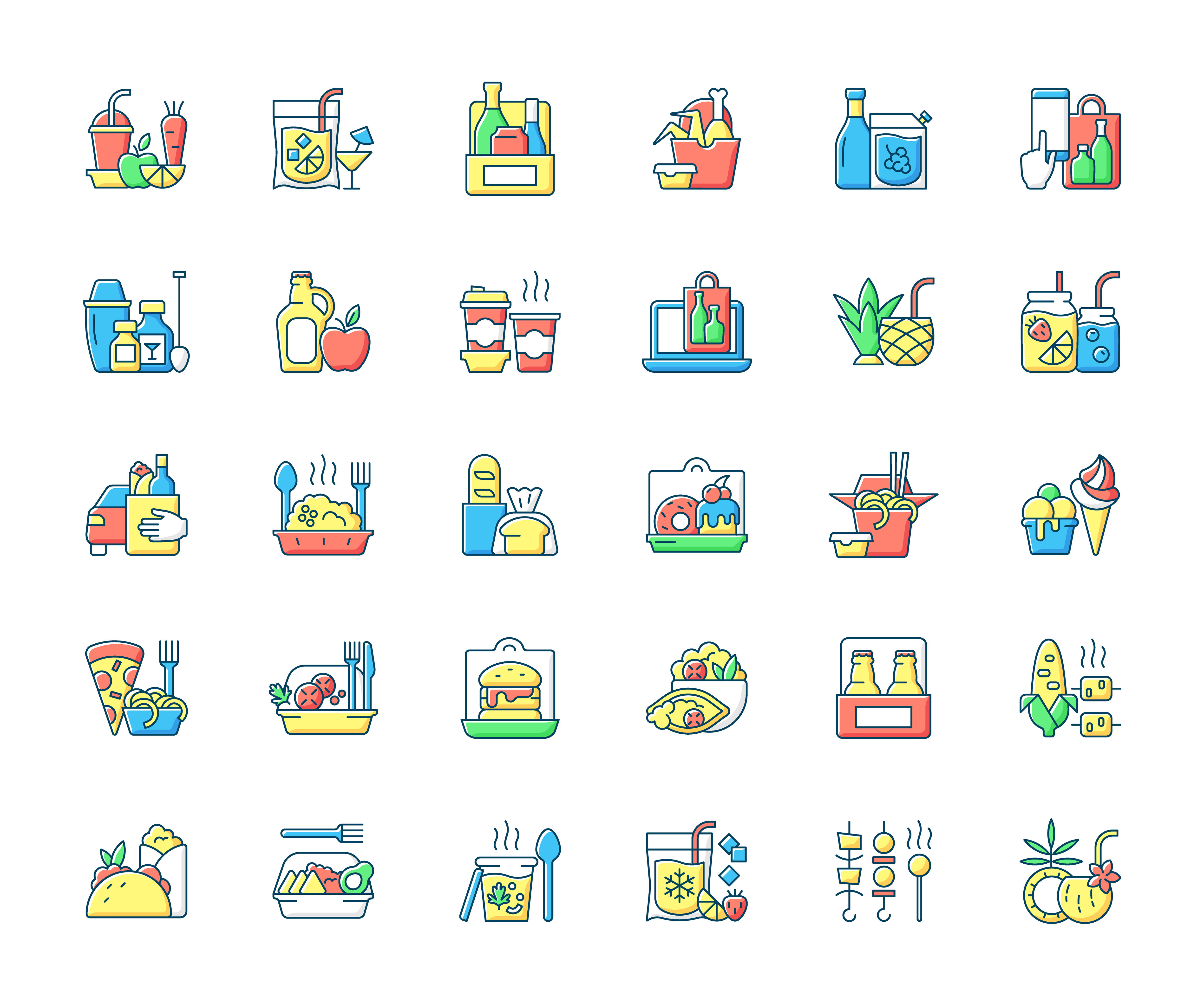 Food and drink icon bundle By bsd studio | TheHungryJPEG