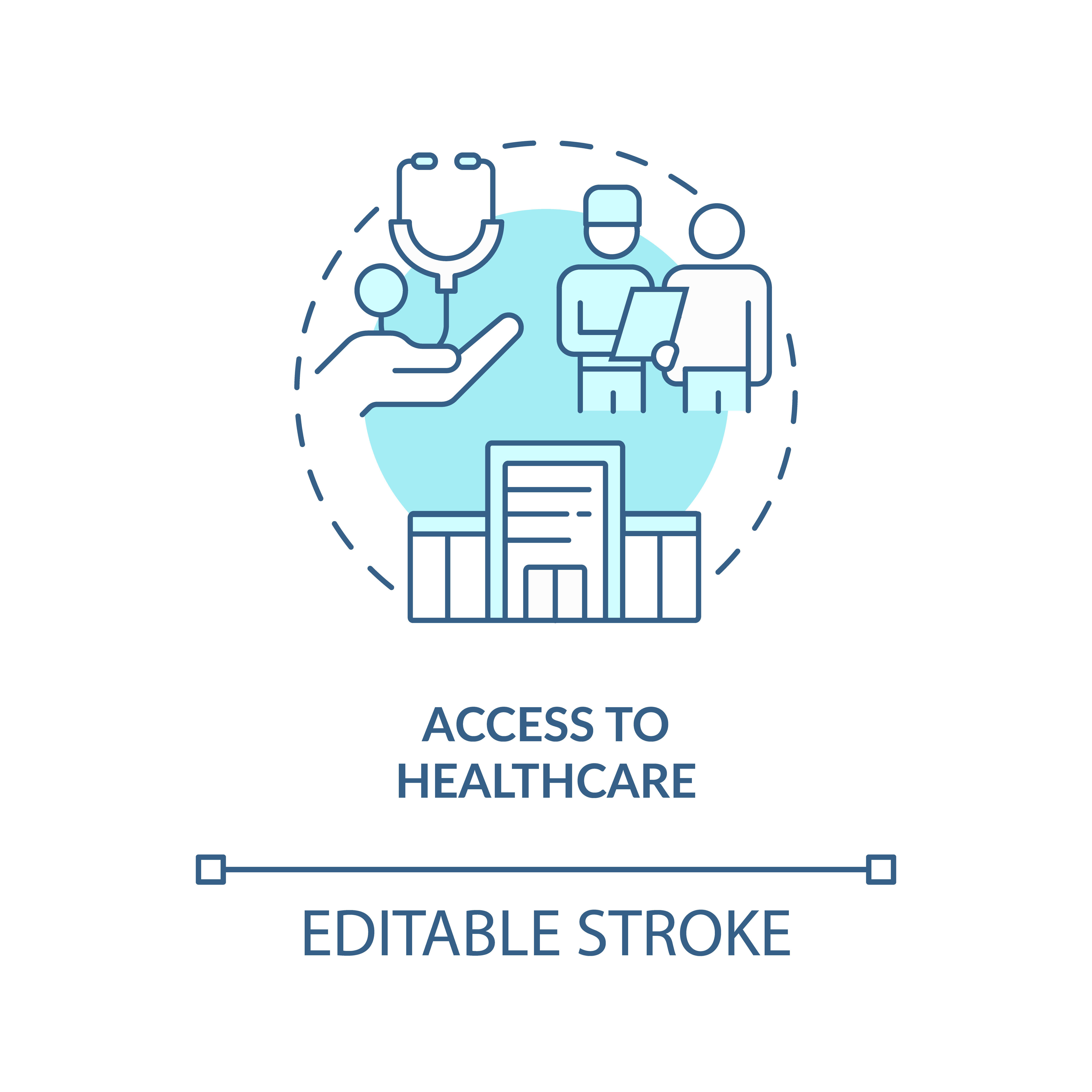 Access to healthcare turquoise concept icon By bsd studio | TheHungryJPEG