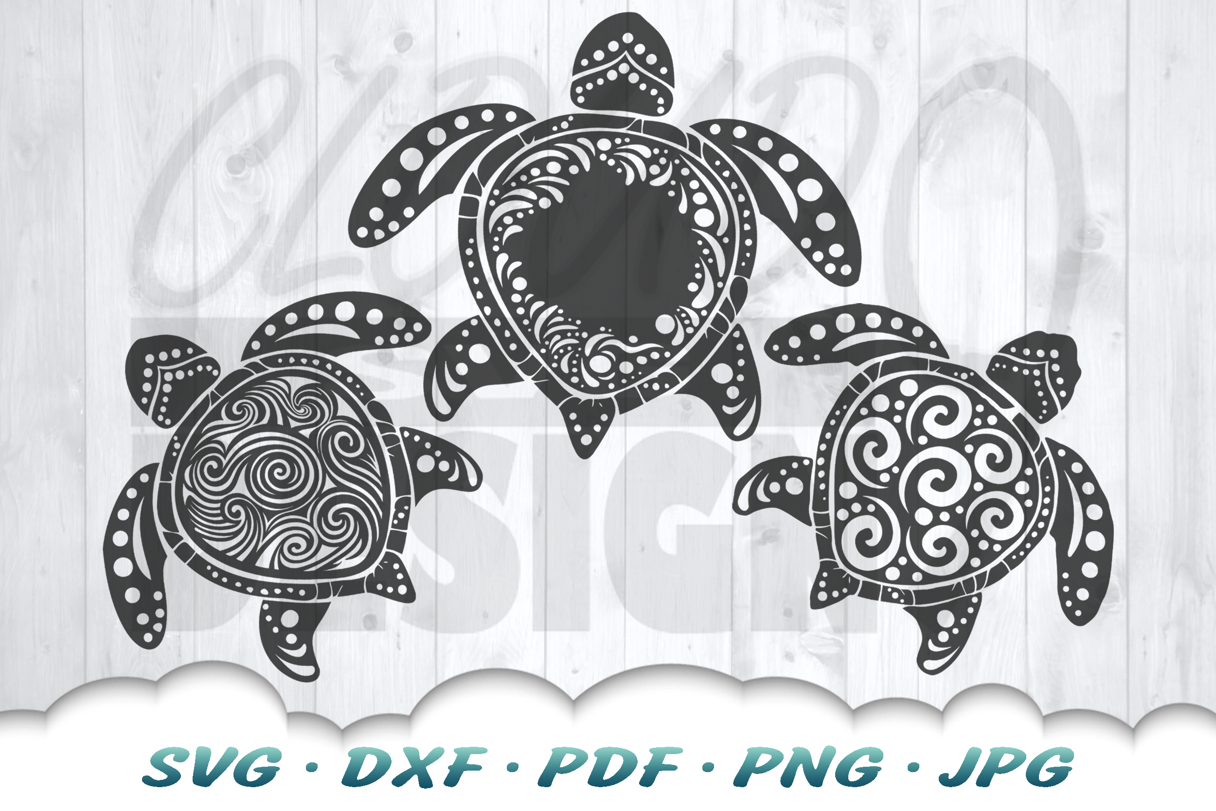 Turtle SVG, PNG, PDF, Layered Turtles SVG