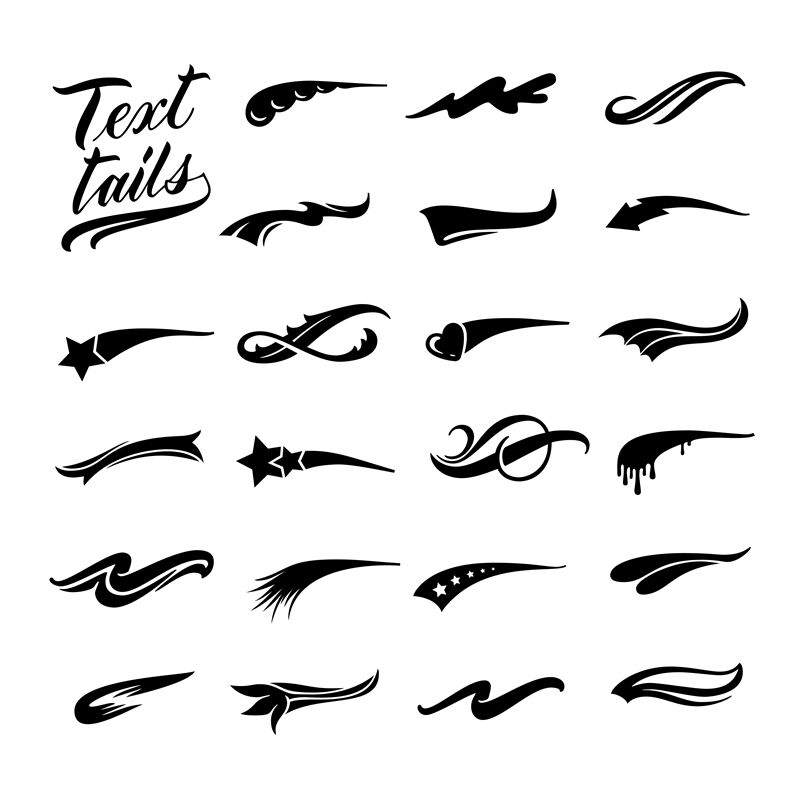 Text Tails Clipart, Swoosh Graphic by RedCreations · Creative Fabrica