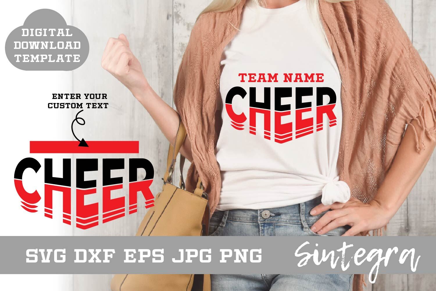 Cheer SVG Shirt Template Design 002 By Sintegra | TheHungryJPEG