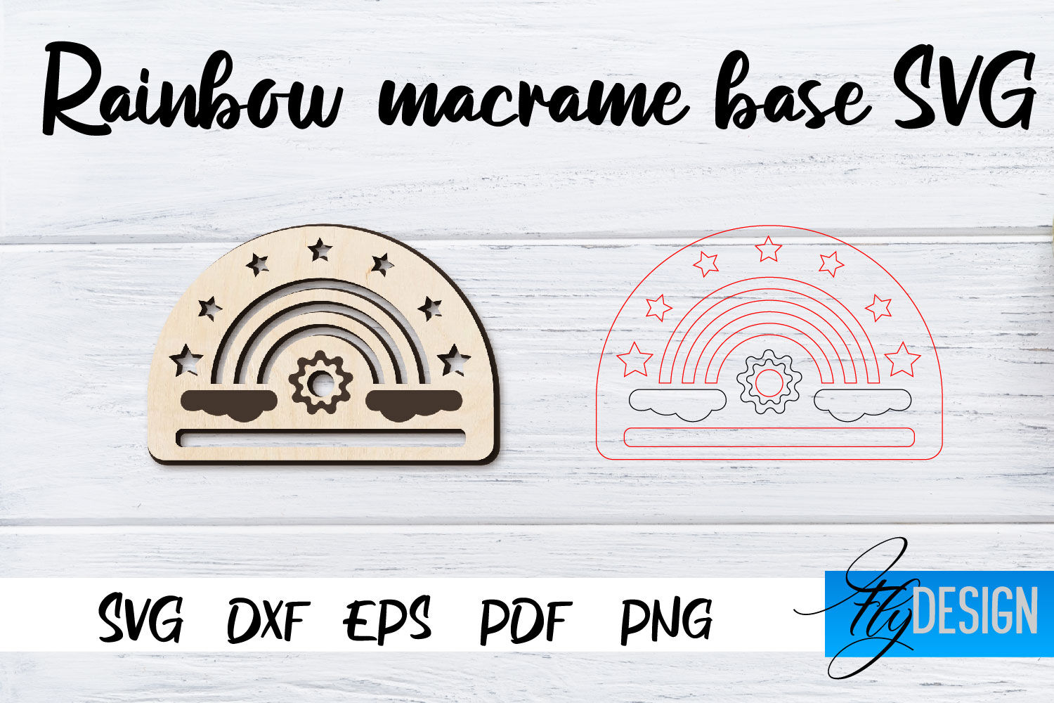 Rainbow Macrame base SVG | Macrame Laser Cut SVG | CNC files By Fly ...