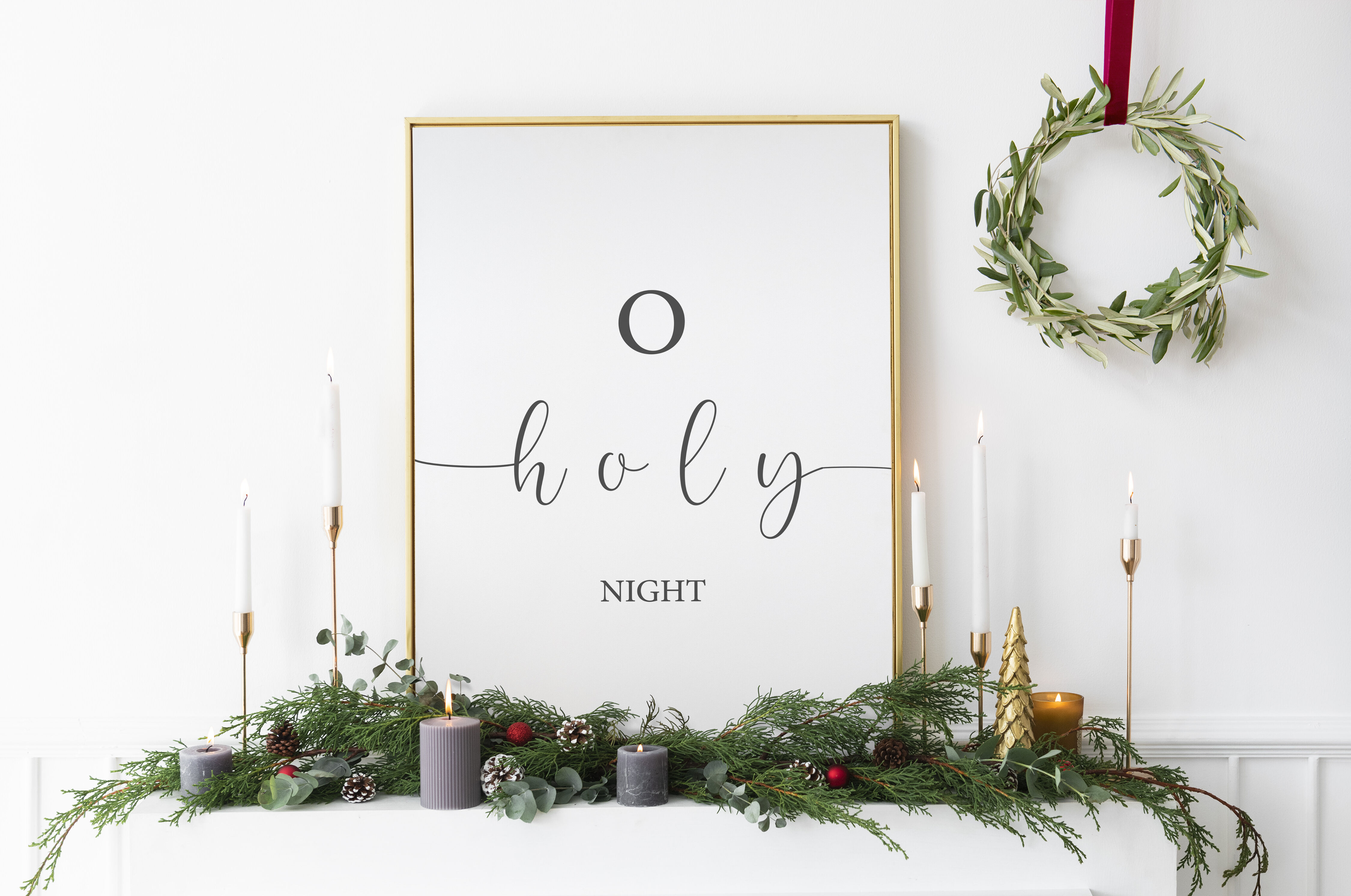 O holy night, Christmas poster, Christmas wall decor By MadeToMoveArt  TheHungryJPEG