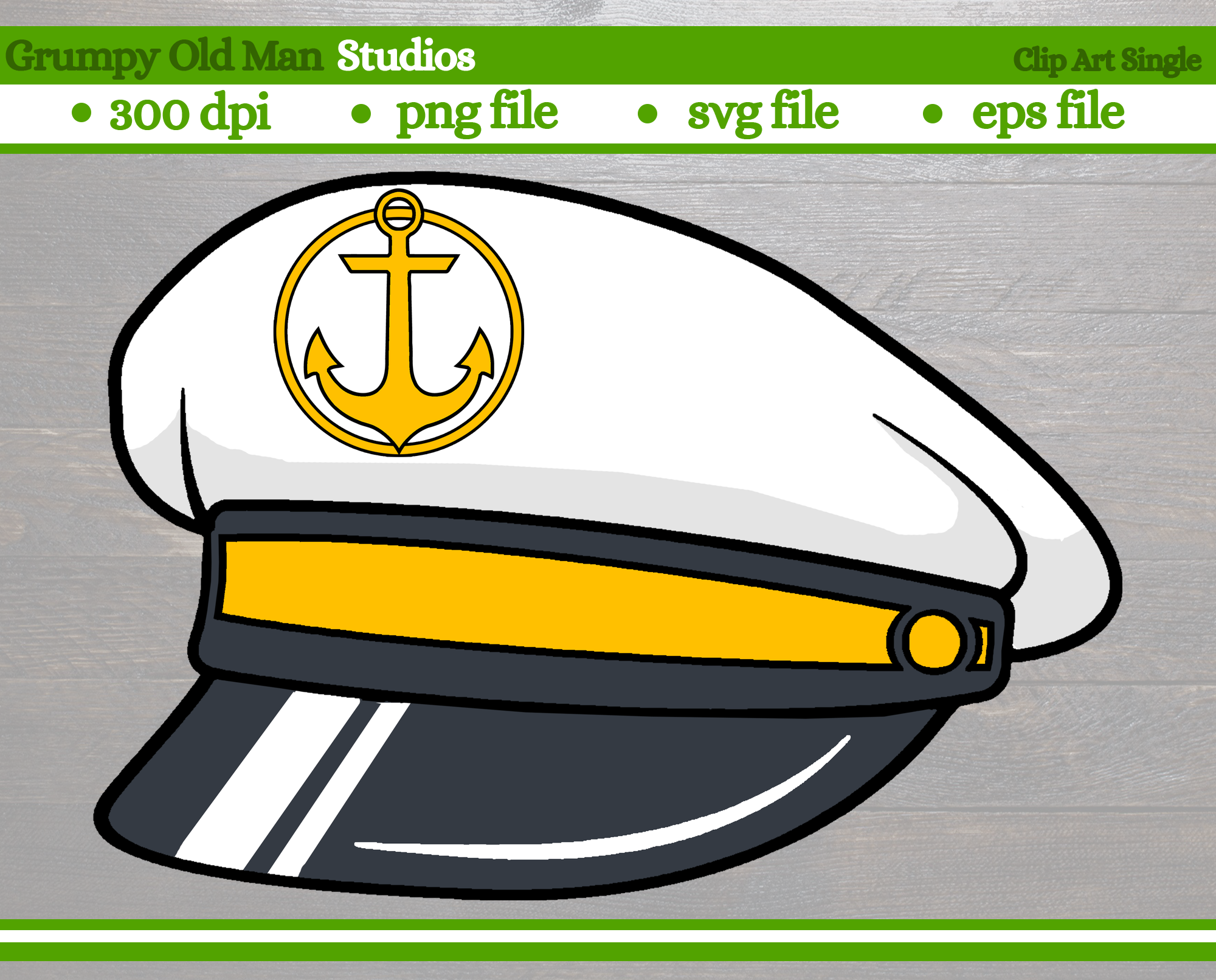 Captain Hat With Anchor Badge Naval Hat By Grumpy Old Man Studios ...