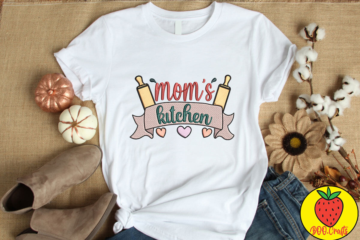 Mom's Kitchen Embroidery Design By Boodesign | TheHungryJPEG