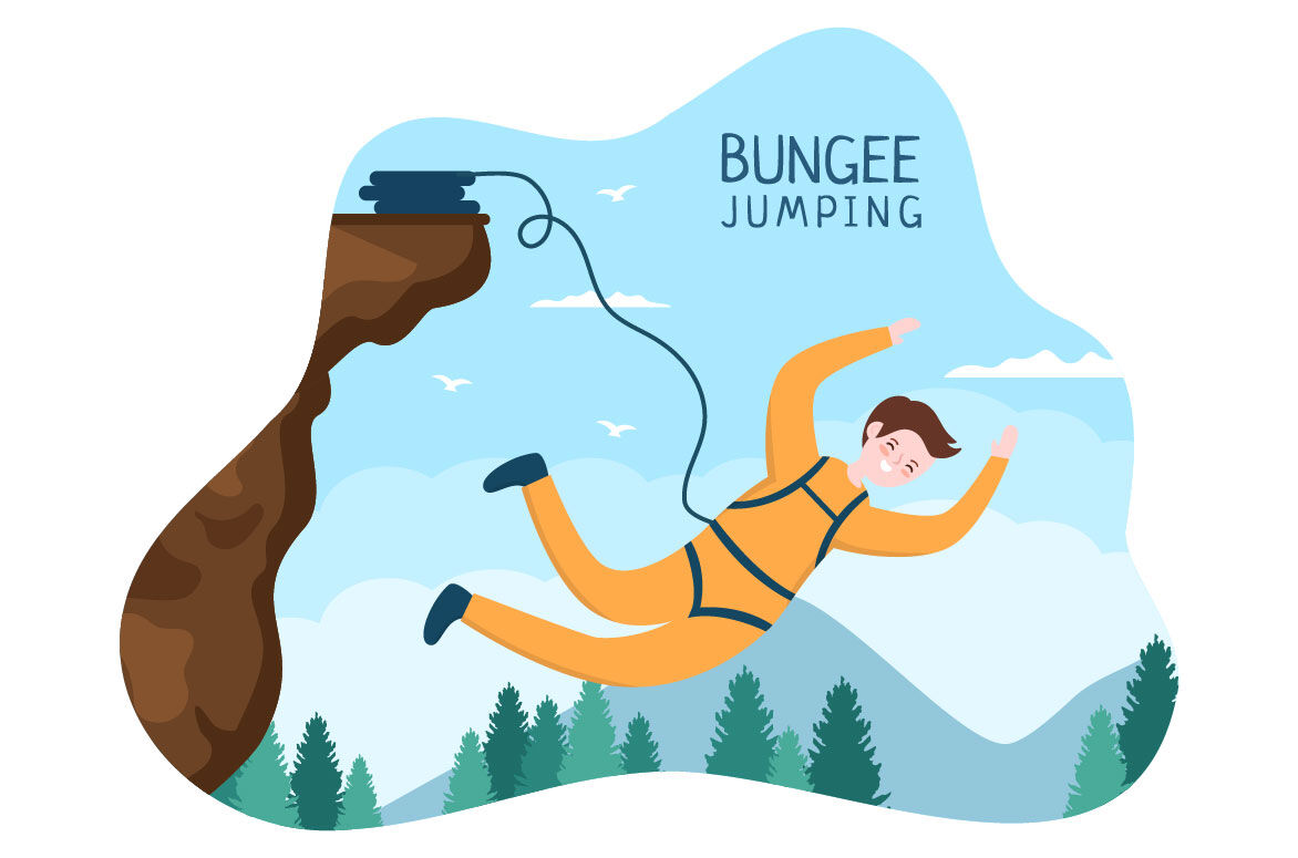 10 Bungee Jumping Illustration By Denayunethj | TheHungryJPEG