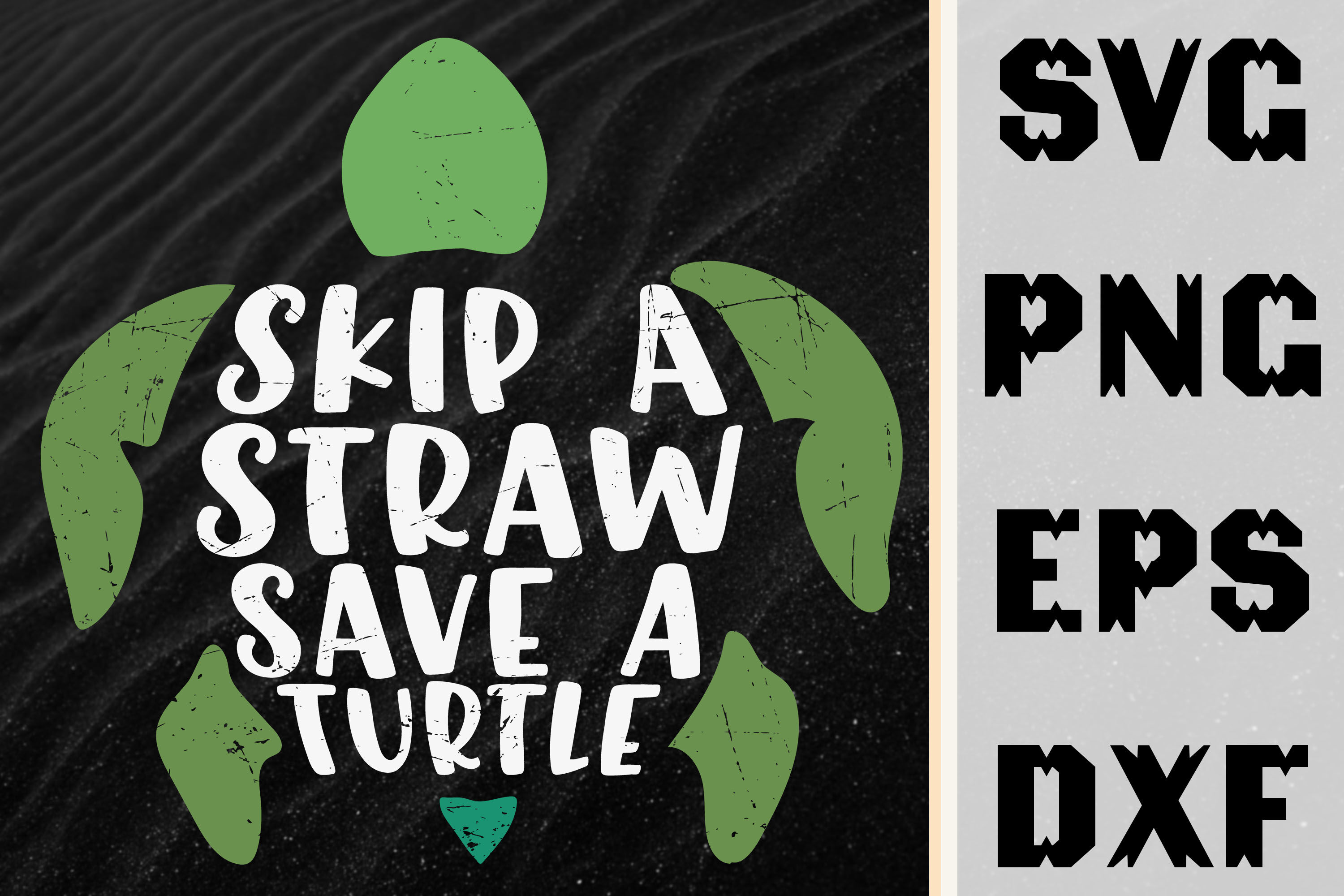 Skip a Straw Save a Turtle Poster