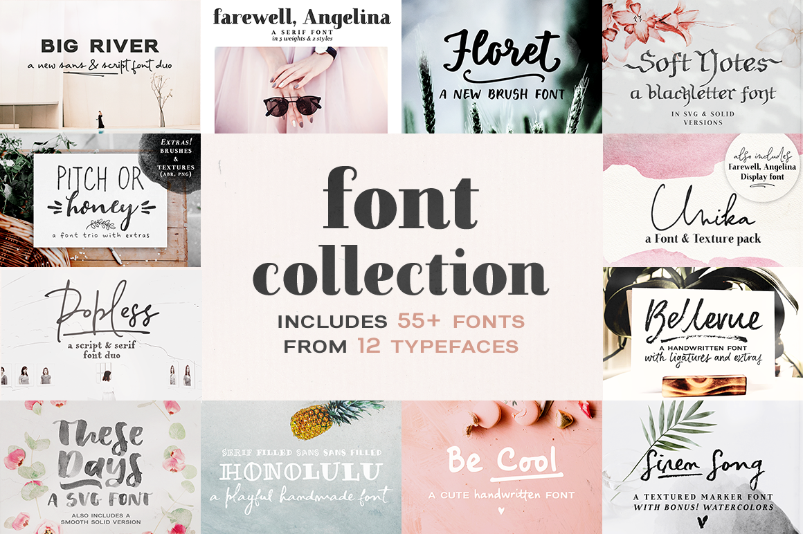 SALE! Font Collection Vol. 2 By Ana's Fonts | TheHungryJPEG