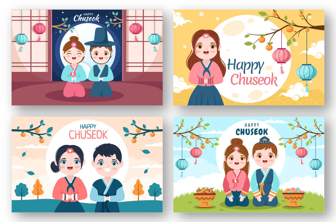 chuseok clipart people