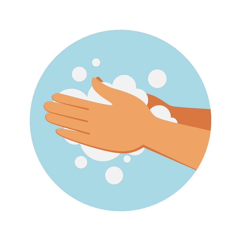 Soap hand wash. Cleaning process. Icon with cartoon soapy arms. Human ...