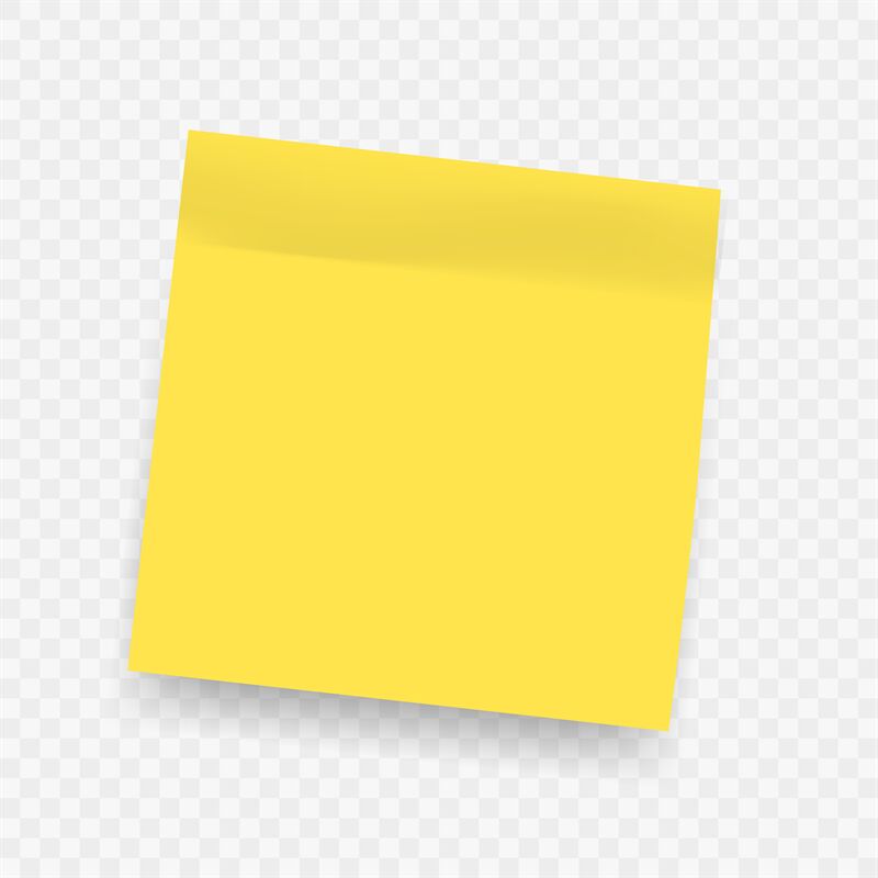 Postit sticky note yellow isolated on transparent background in, postit 