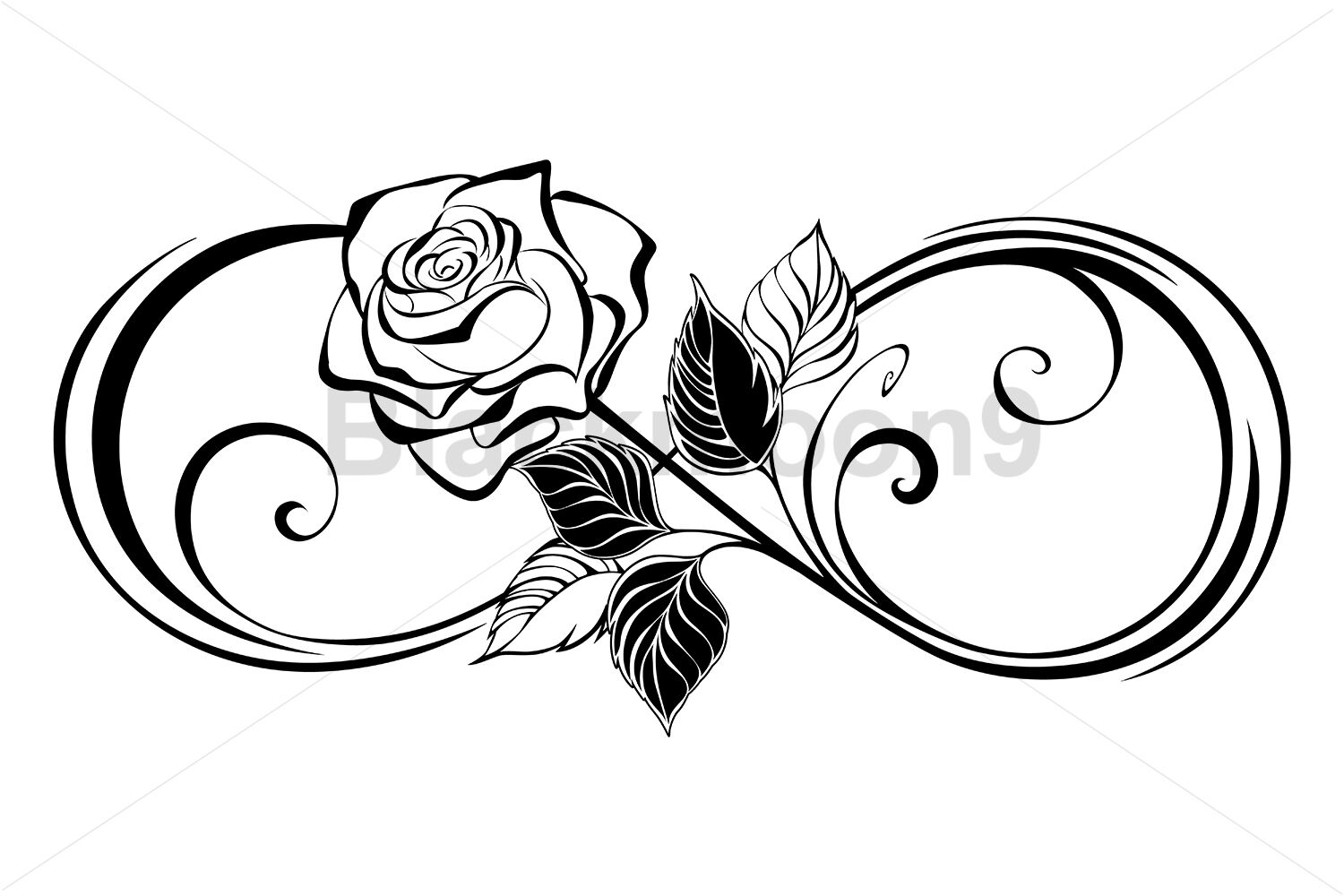 rose tattoo design outline