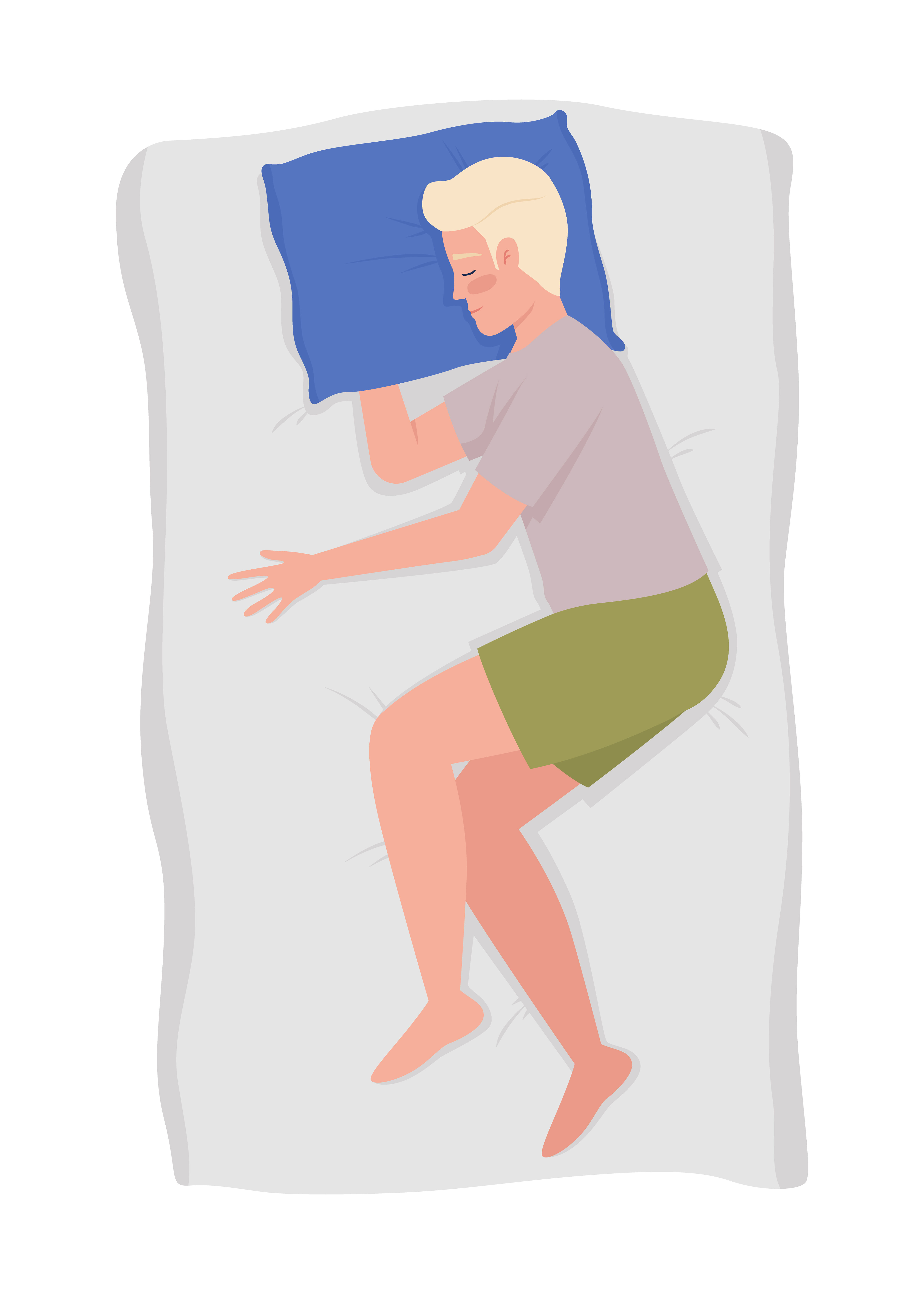Comfortable sleeping positions illustration set By ntlstudio