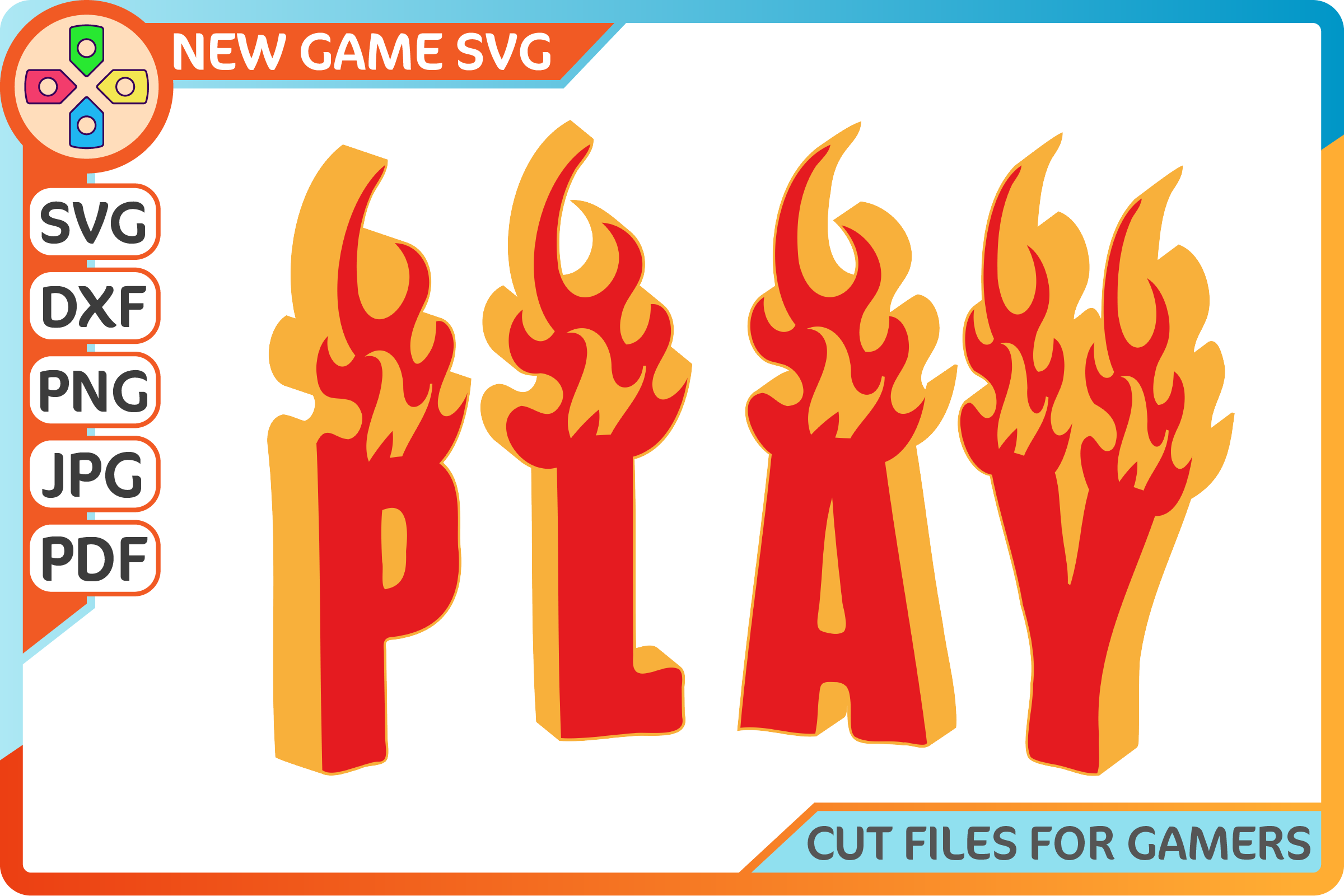 3D flame effect for gamers SVG | Play games flame font cut file. By  NewGameSVG | TheHungryJPEG