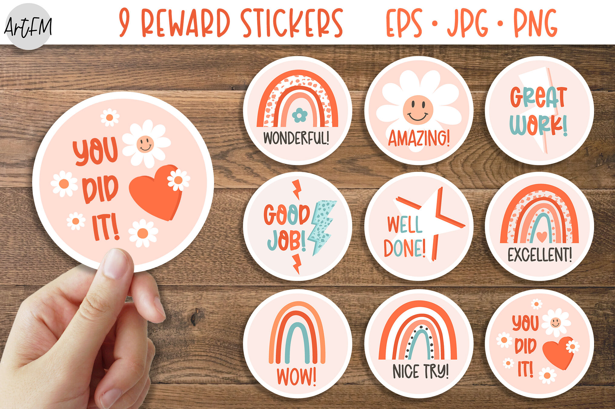 Kids Reward Stickers  Print and Cut School Teacher Stickers