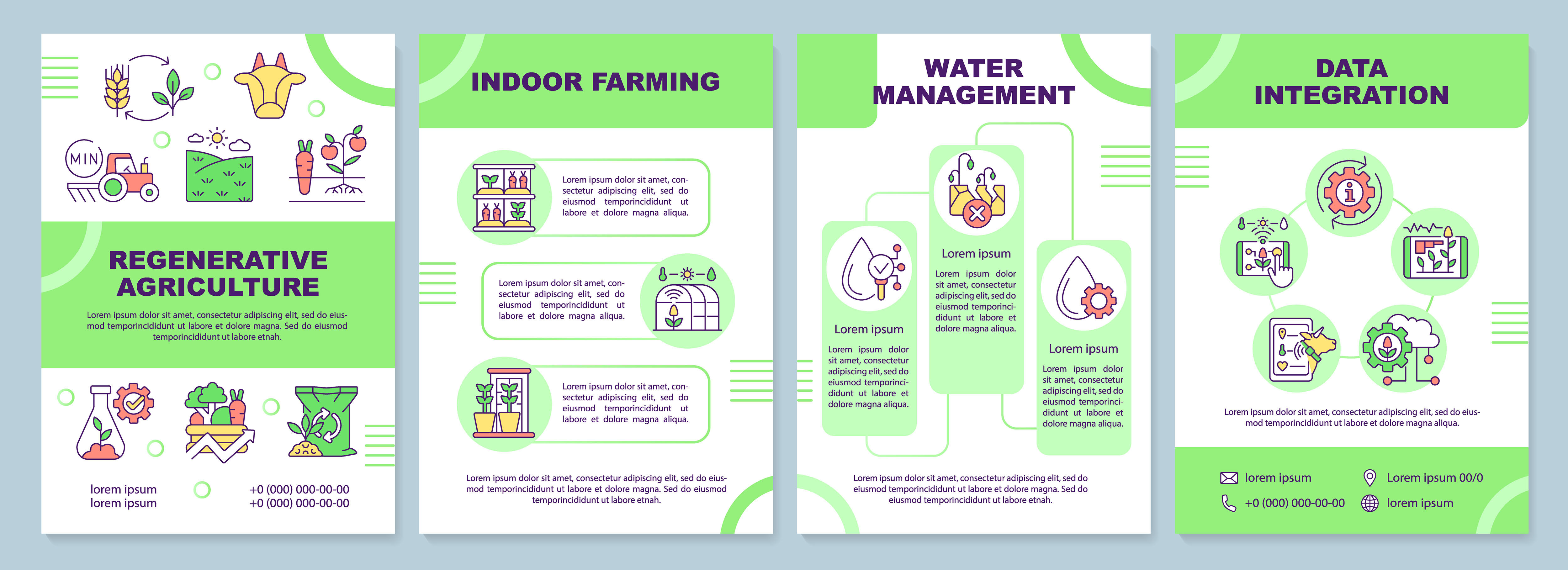 Agriculture trends green brochure template By bsd studio | TheHungryJPEG