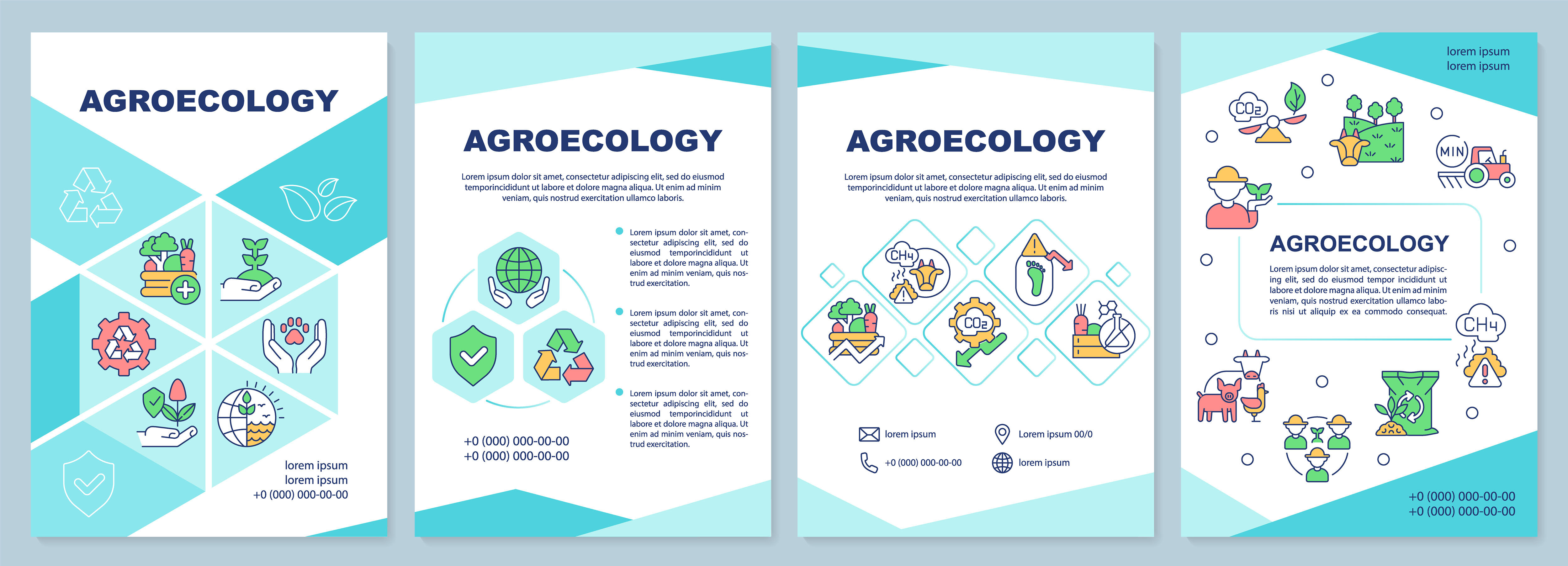 Agroecology blue brochure template By bsd studio | TheHungryJPEG