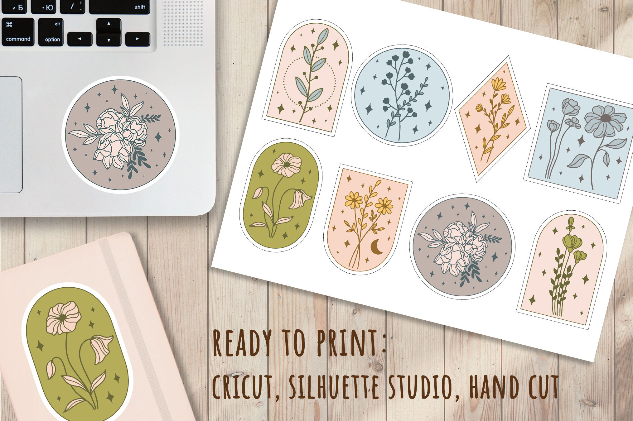 8 Mystical Printable Stickers