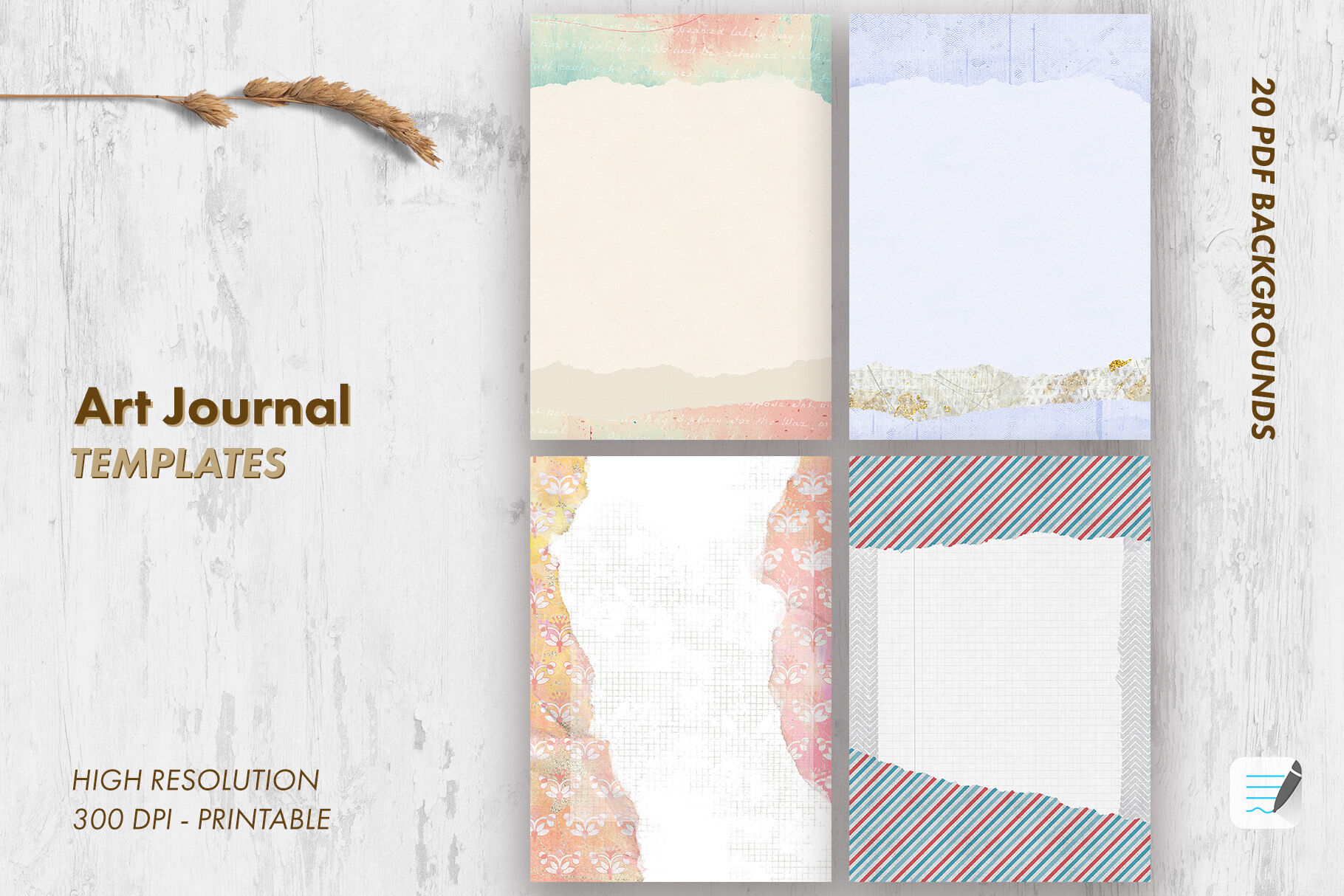 Art Journal Templates By LuOtero | TheHungryJPEG