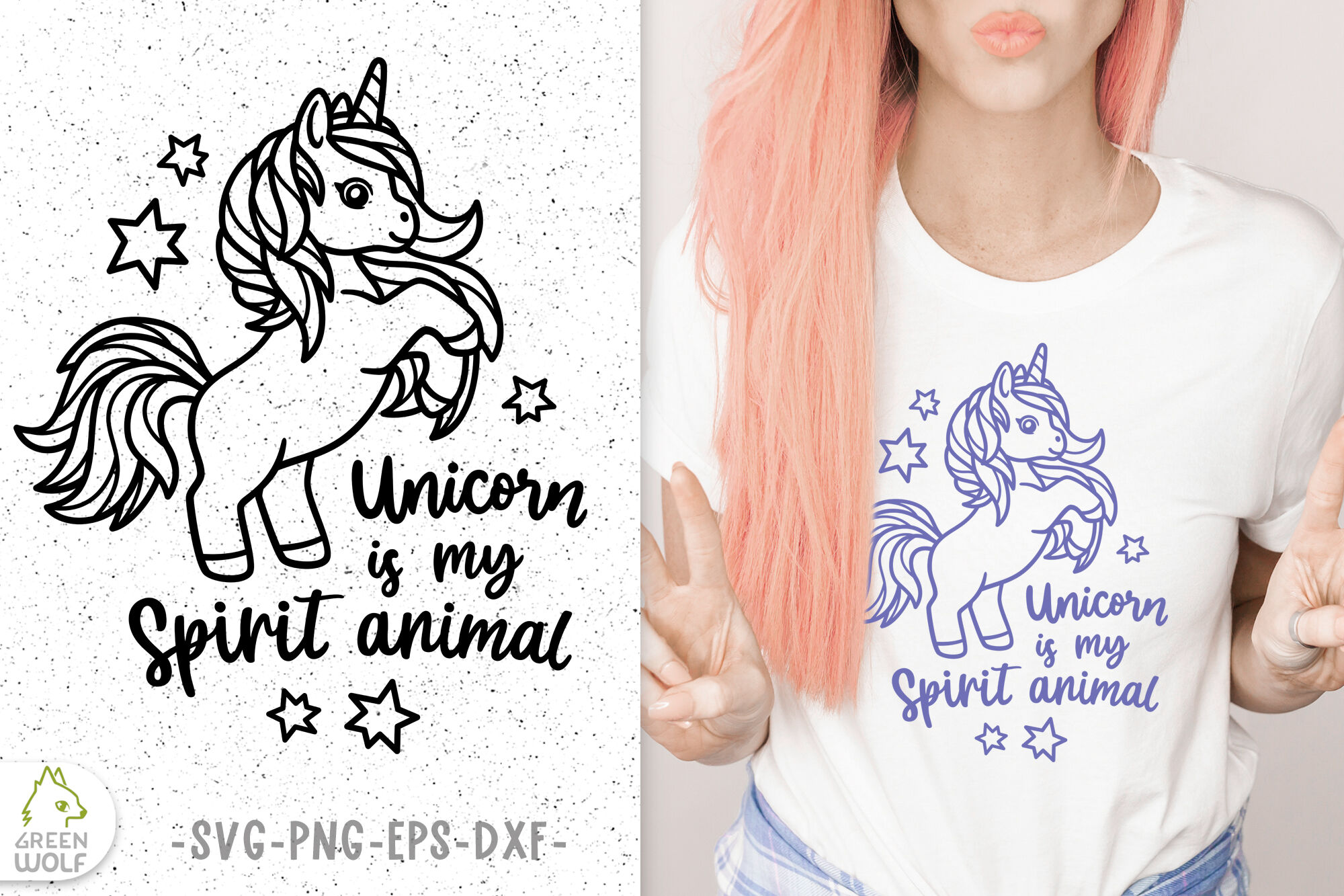 Unicorn is my spirit animal svg file for cricut Cute t shirt design By  Green Wolf Art | TheHungryJPEG