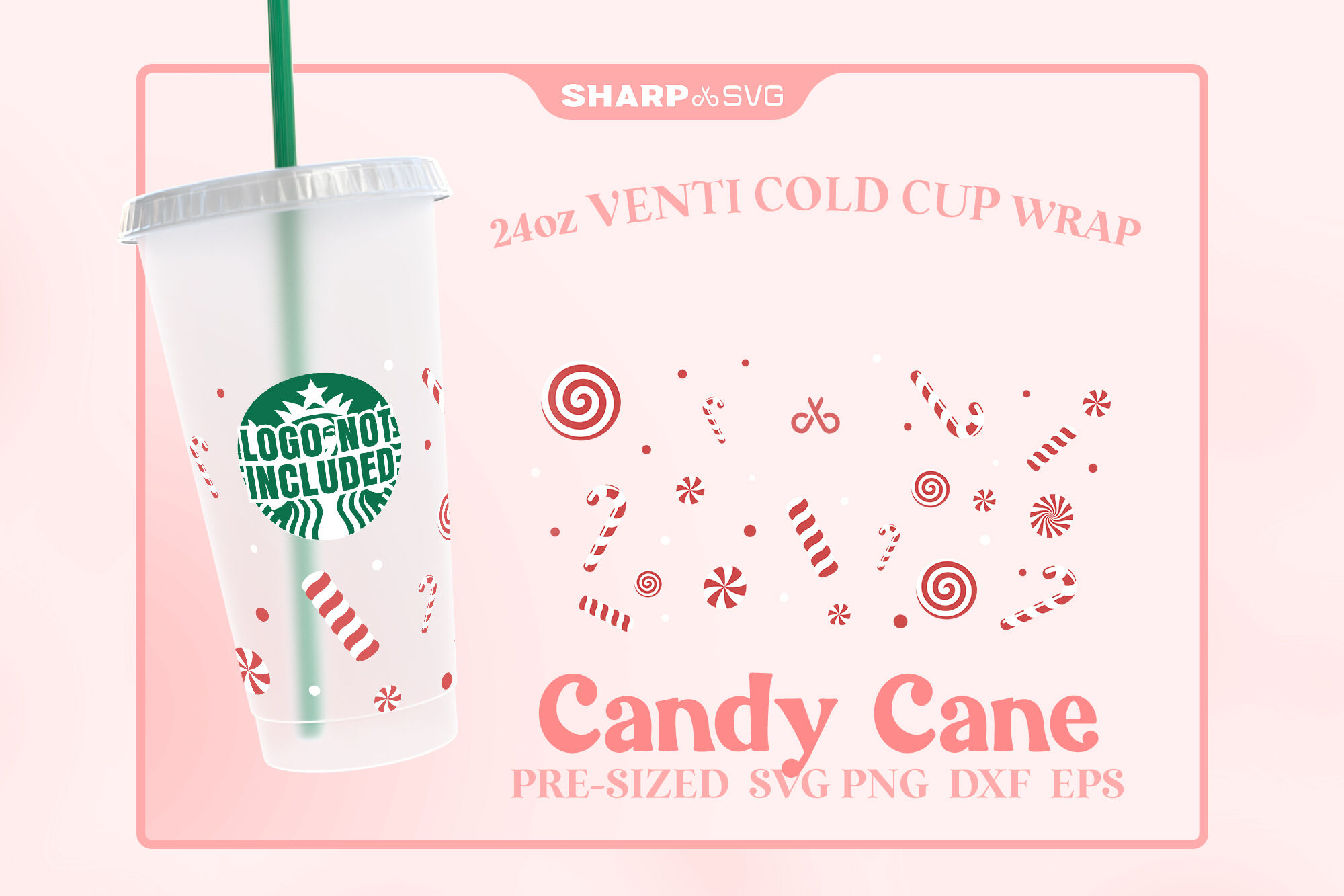 Candy Canes Cup Wrap