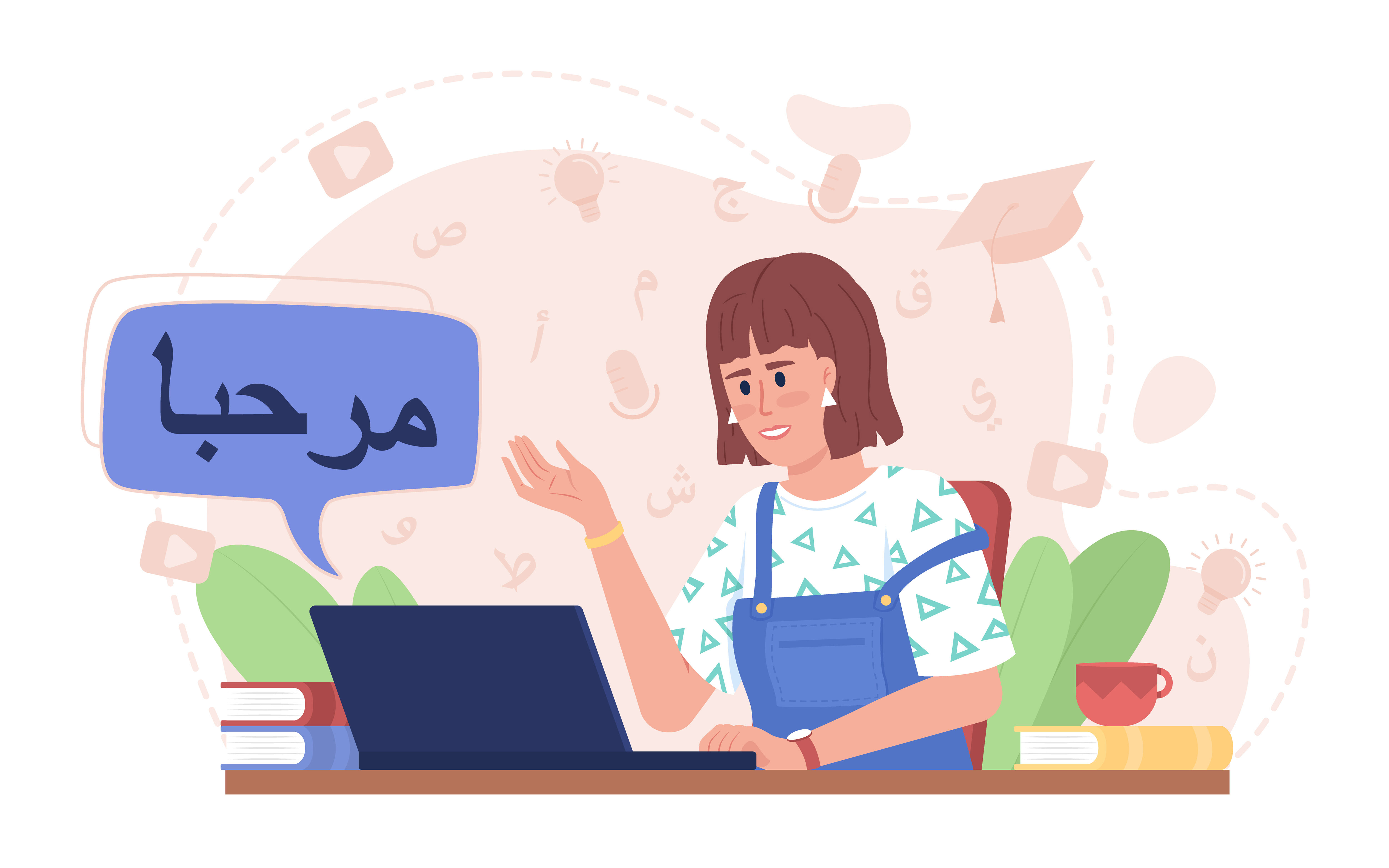 Speaking foreign language fluently illustration set By ntlstudio